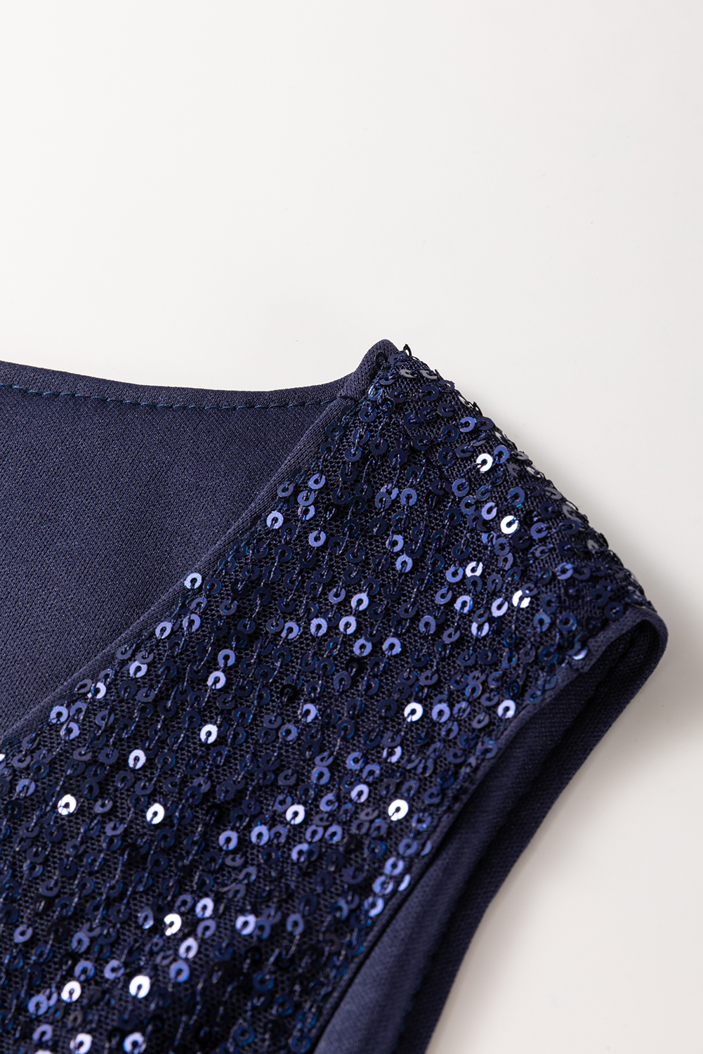 Dirty blue Sequined Deep V Neck Buttoned Tank Top - loveforevers