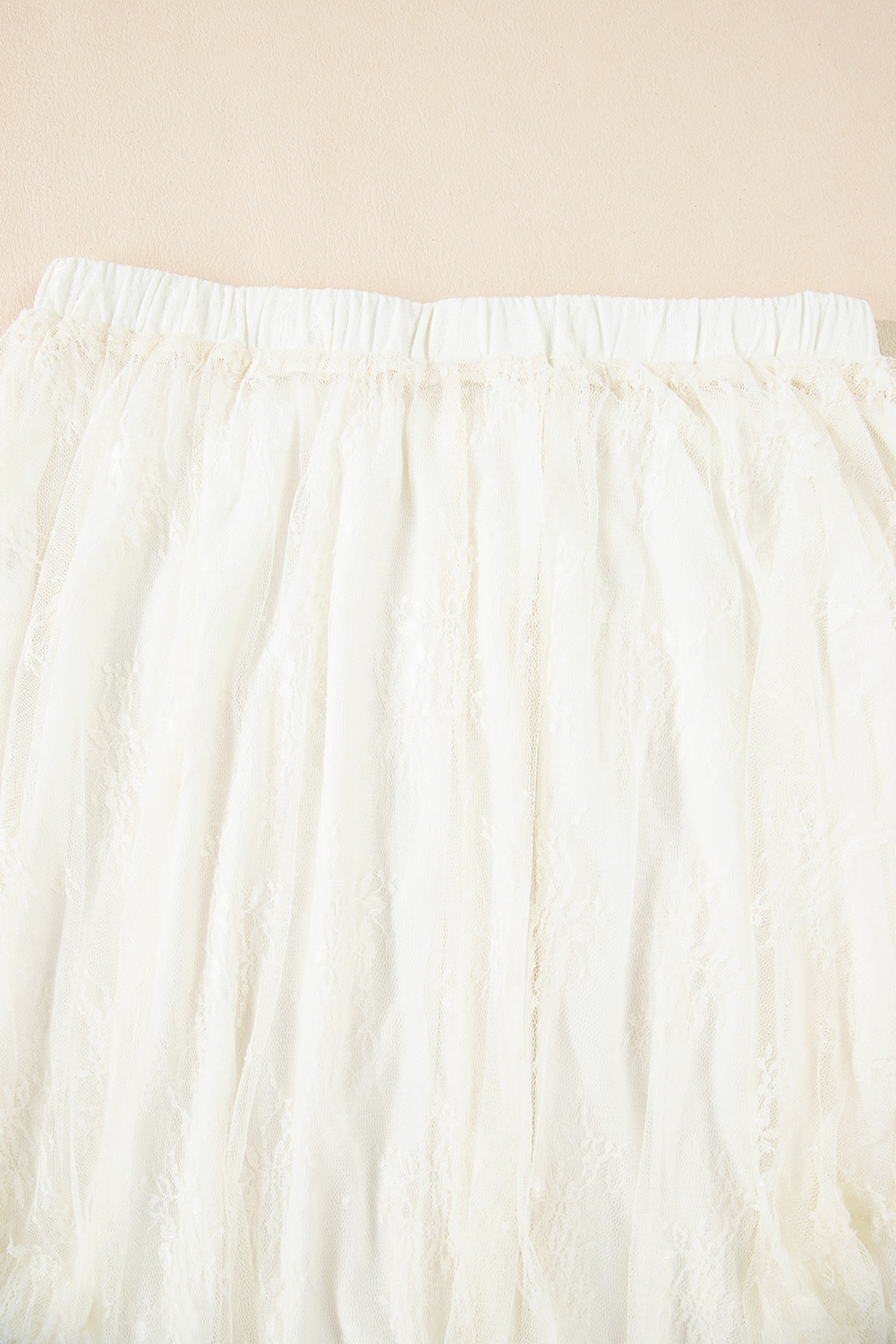 Apricot Lace Cascading Tiered High Waist Maxi Skirt - loveforevers