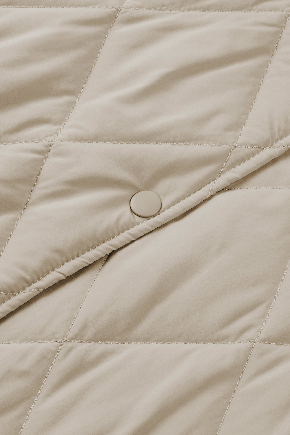 Green Quilted Snap Button Hooded Puffer Coat - loveforevers