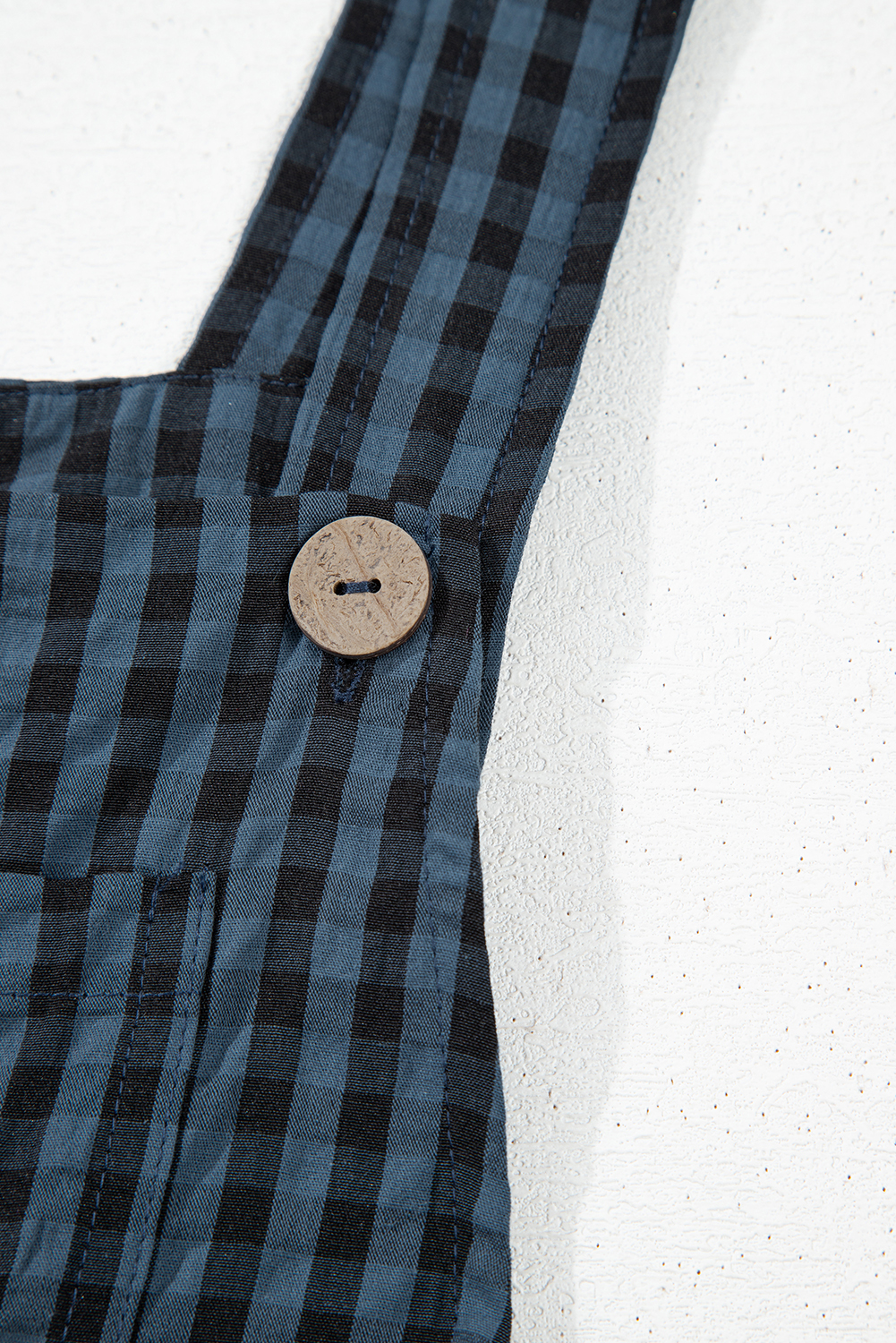 Sail Blue Plaid Print Buttoned Pocketed High Waist Overall - loveforevers