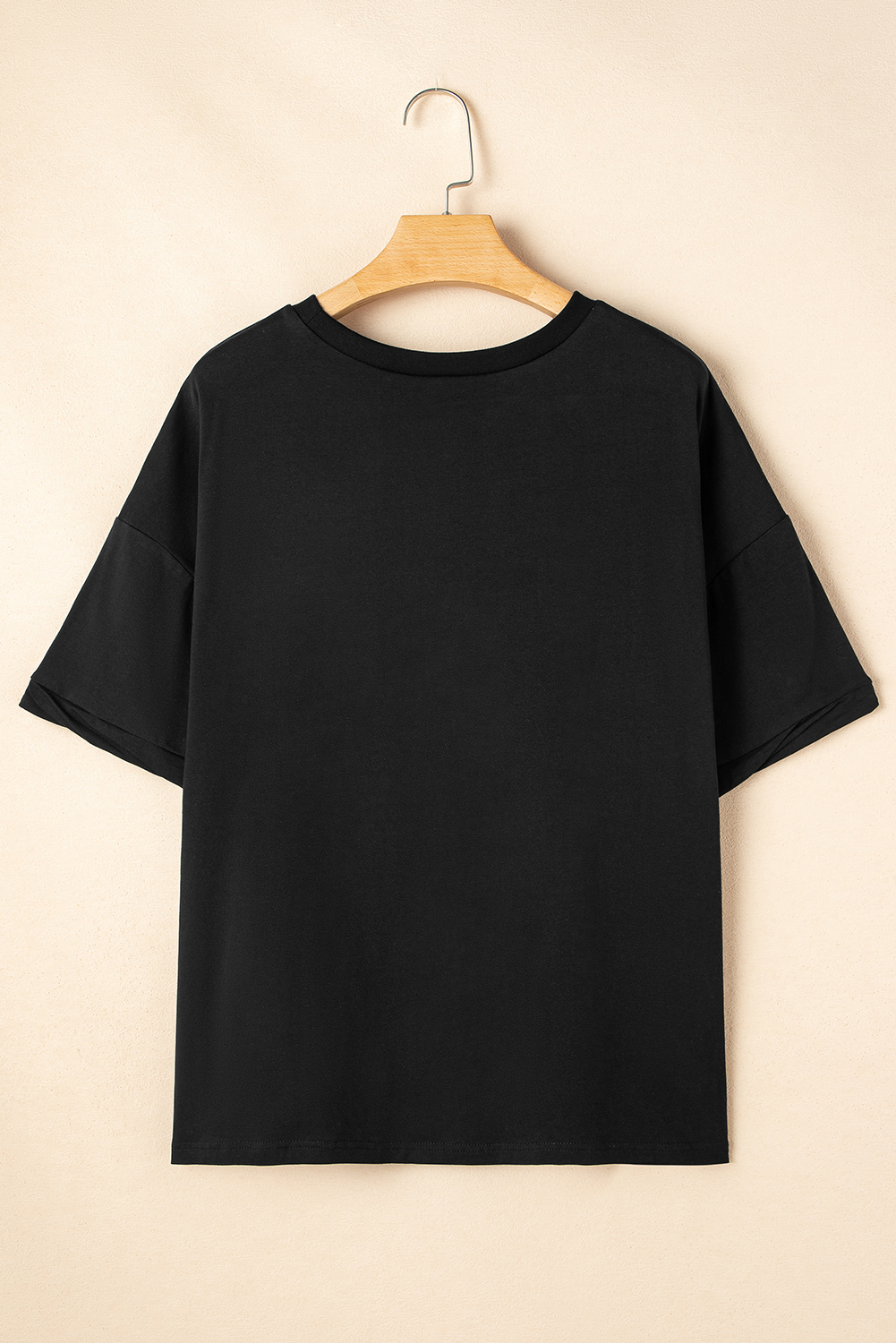 Black Sequin Jack-o-lantern Pattern Halloween Casual Tee - loveforevers