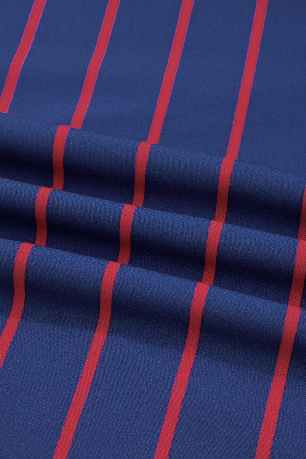 Blue Stripe Stylish Overlap Detail Drop Shoulder Pullover Sweatshirt - loveforevers