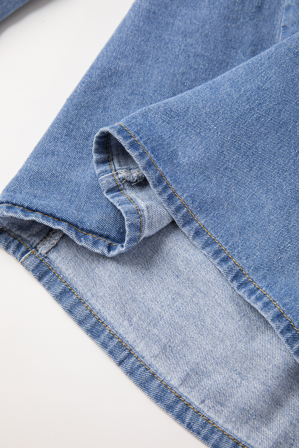 Dusk Blue Denim Ruffled Casual Top - loveforevers