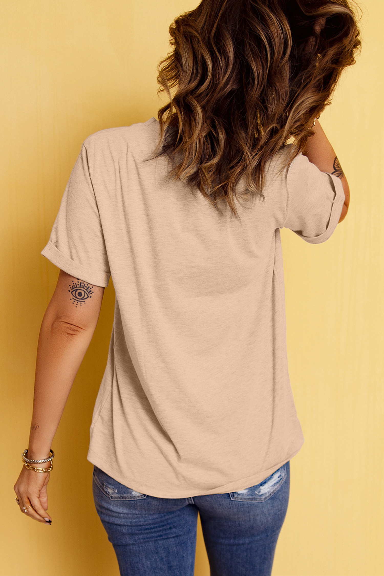 Khaki Flying Mallard Print Crew Neck T Shirt - loveforevers