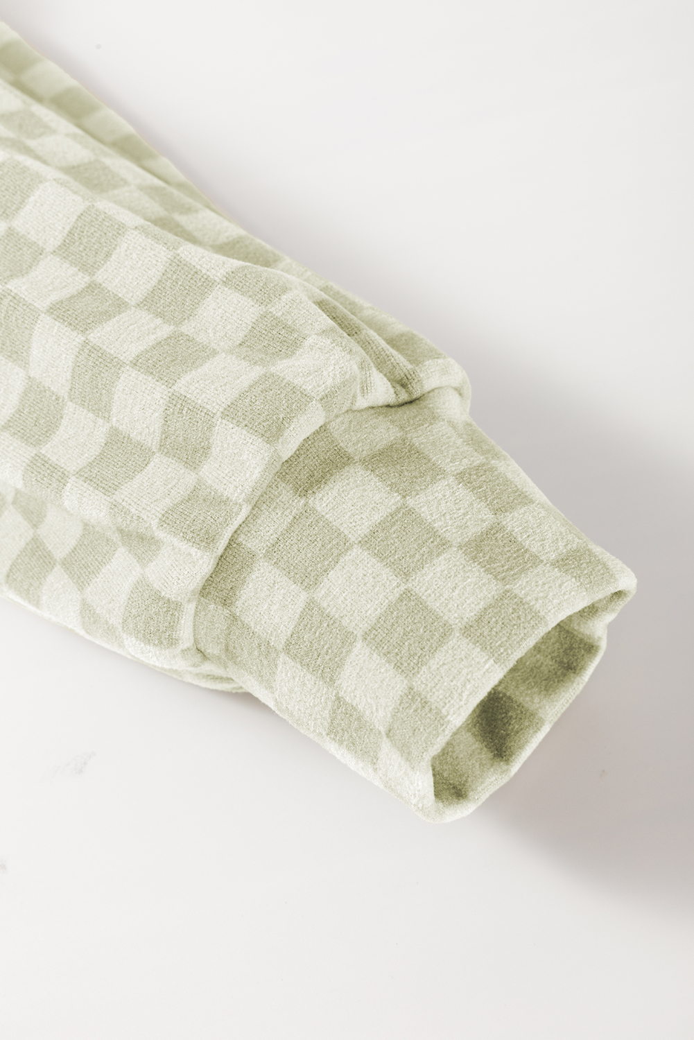 Khaki Checkered Print Kangaroo Pocket Drawstring Hoodie - loveforevers