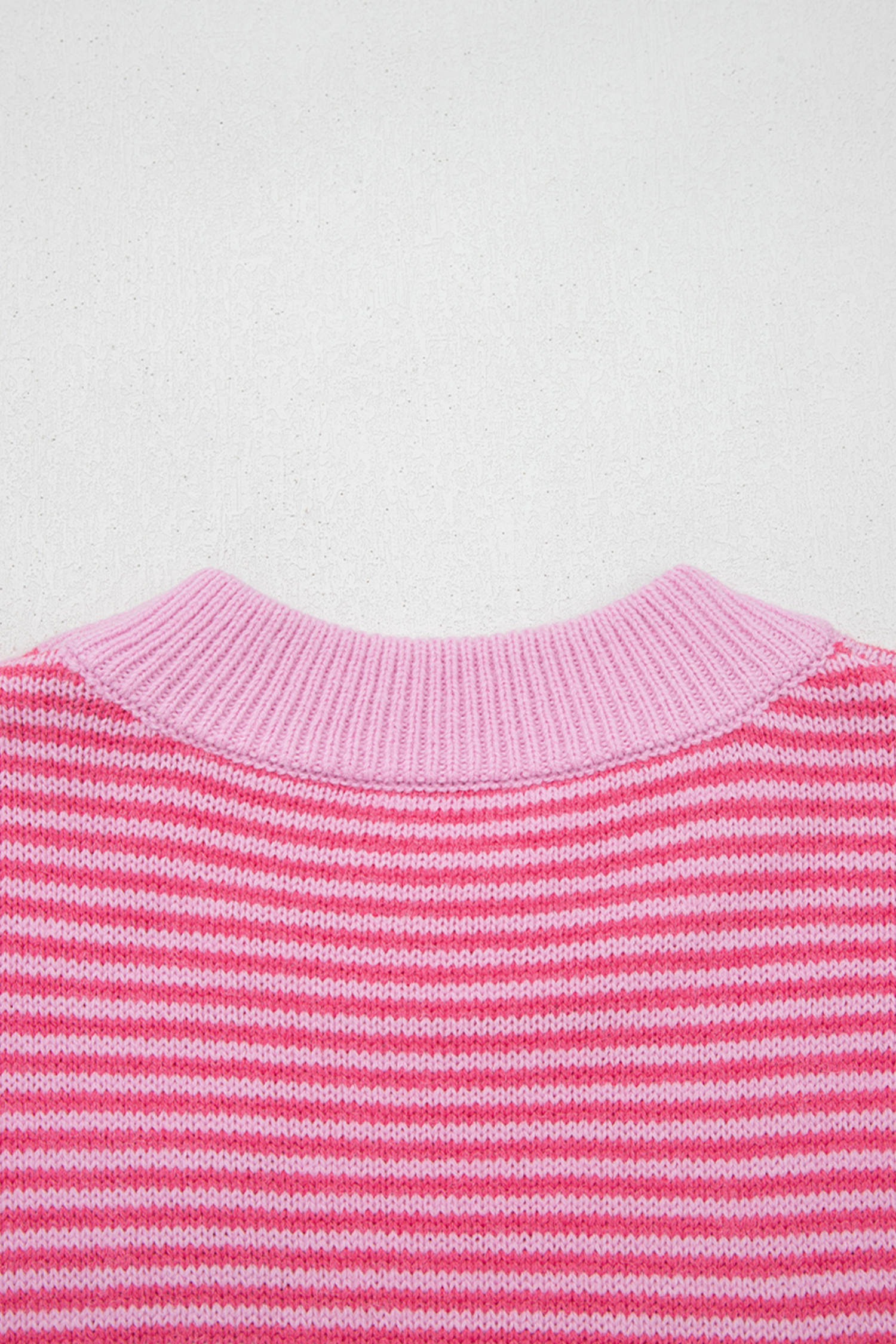 Gray Stripe Contrast Heart Pattern Valentine Knit Sweater - loveforevers