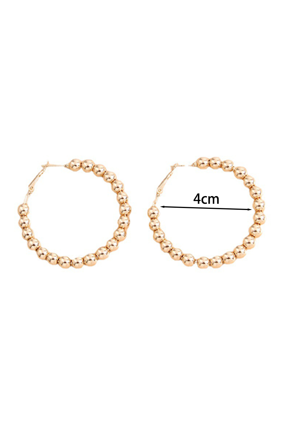 Gold Plated Beads Alloy Hoop Earrings - loveforevers