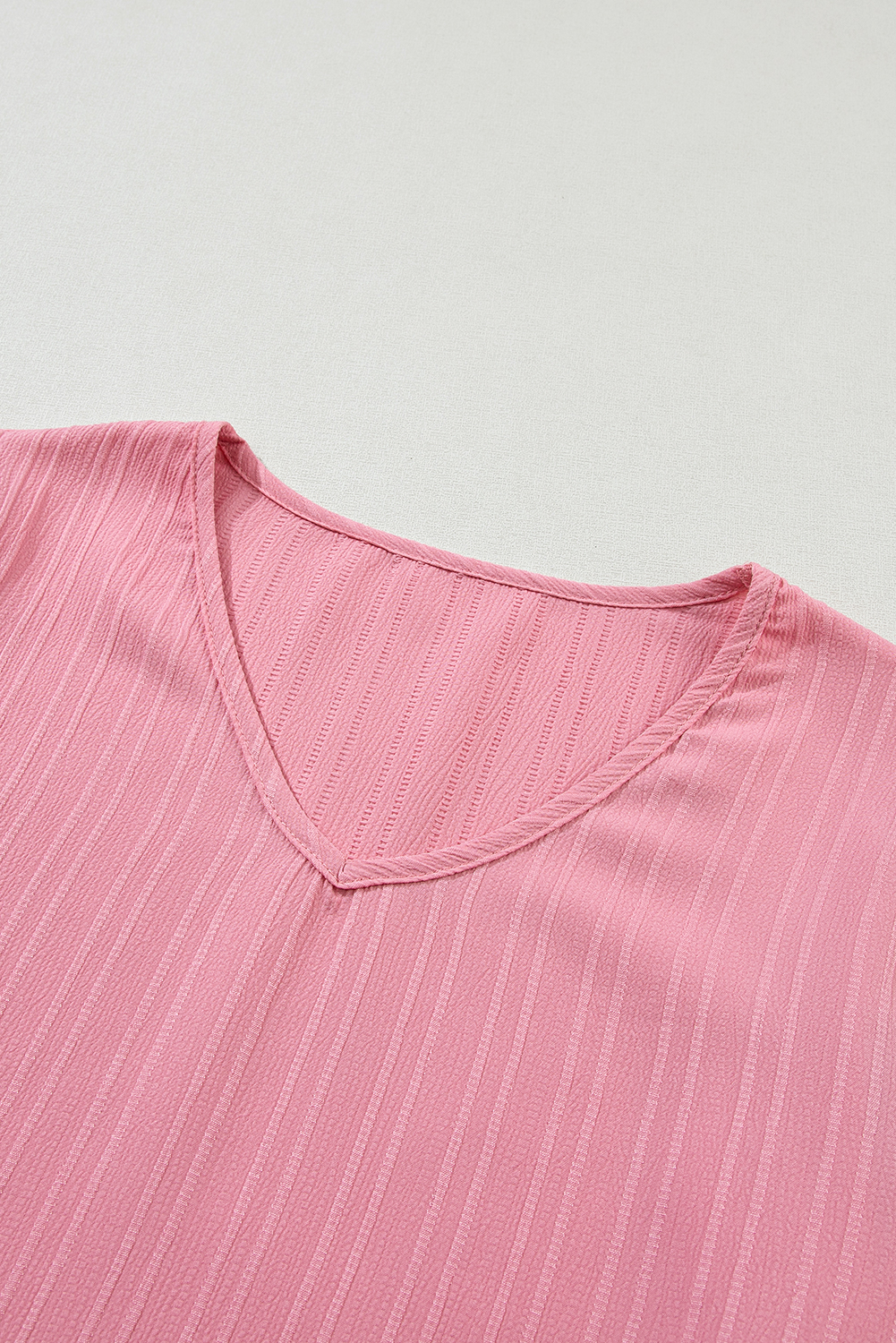 Beau Blue Ruffled Half Sleeve V Neck Textured Top - loveforevers