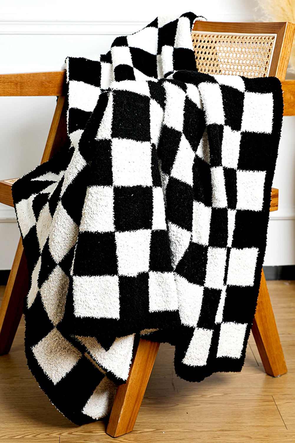 Fiery Red Plush Checkered Print Sofa Blanket 127*152cm - loveforevers
