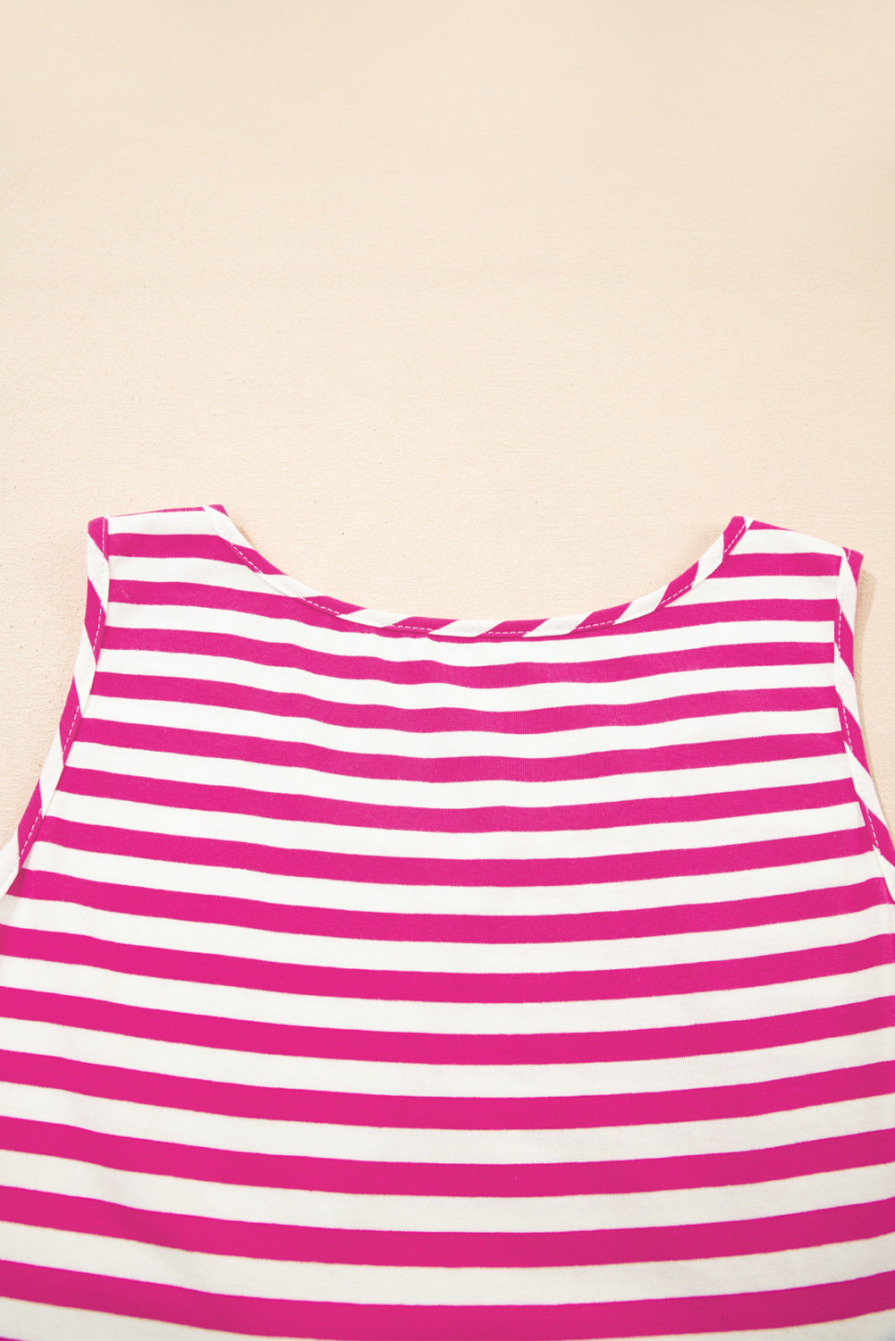 Black Stripe U Neck Sleeveless Loose Fit Mini Dress - loveforevers