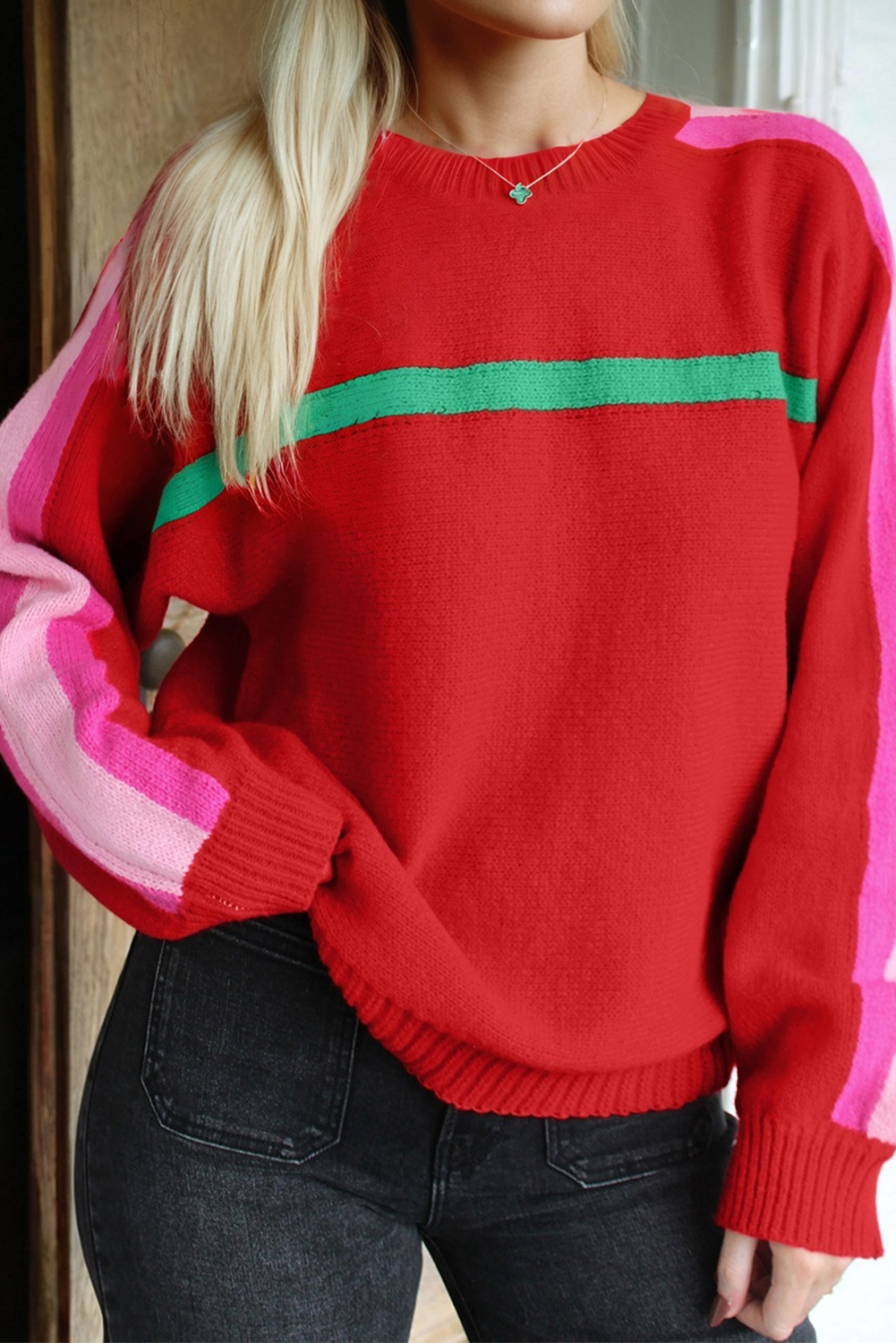 Fiery Red Christmas Holly Festive Holiday Sweater - loveforevers