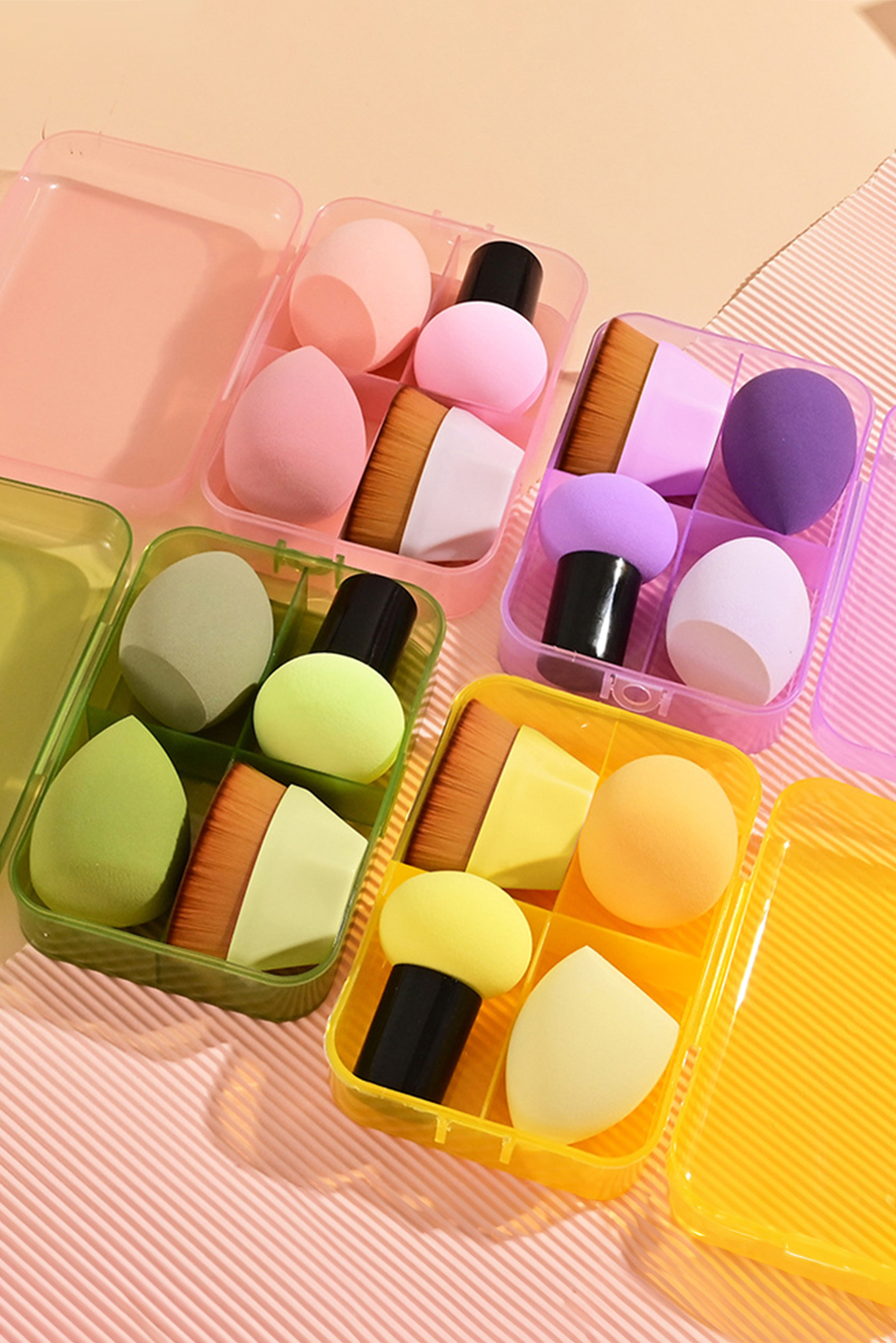 Pink 3 Makeup Sponge and Foundation Brush Set - loveforevers
