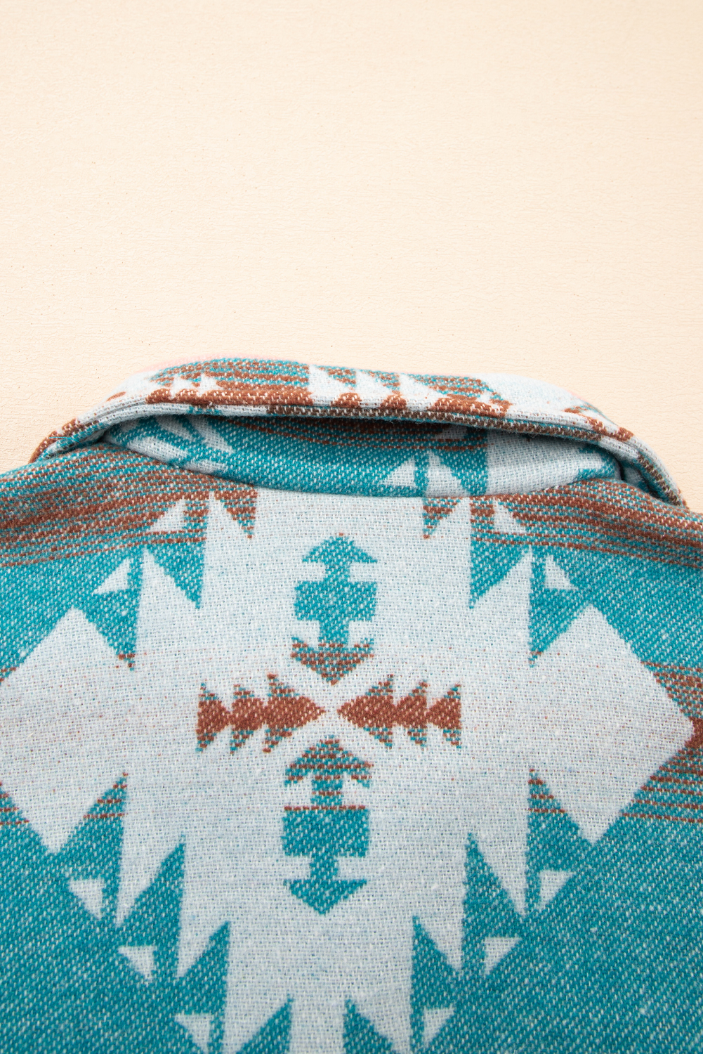 Green Quarter Zip Elastic Cuffs Aztec Sweatshirt - loveforevers
