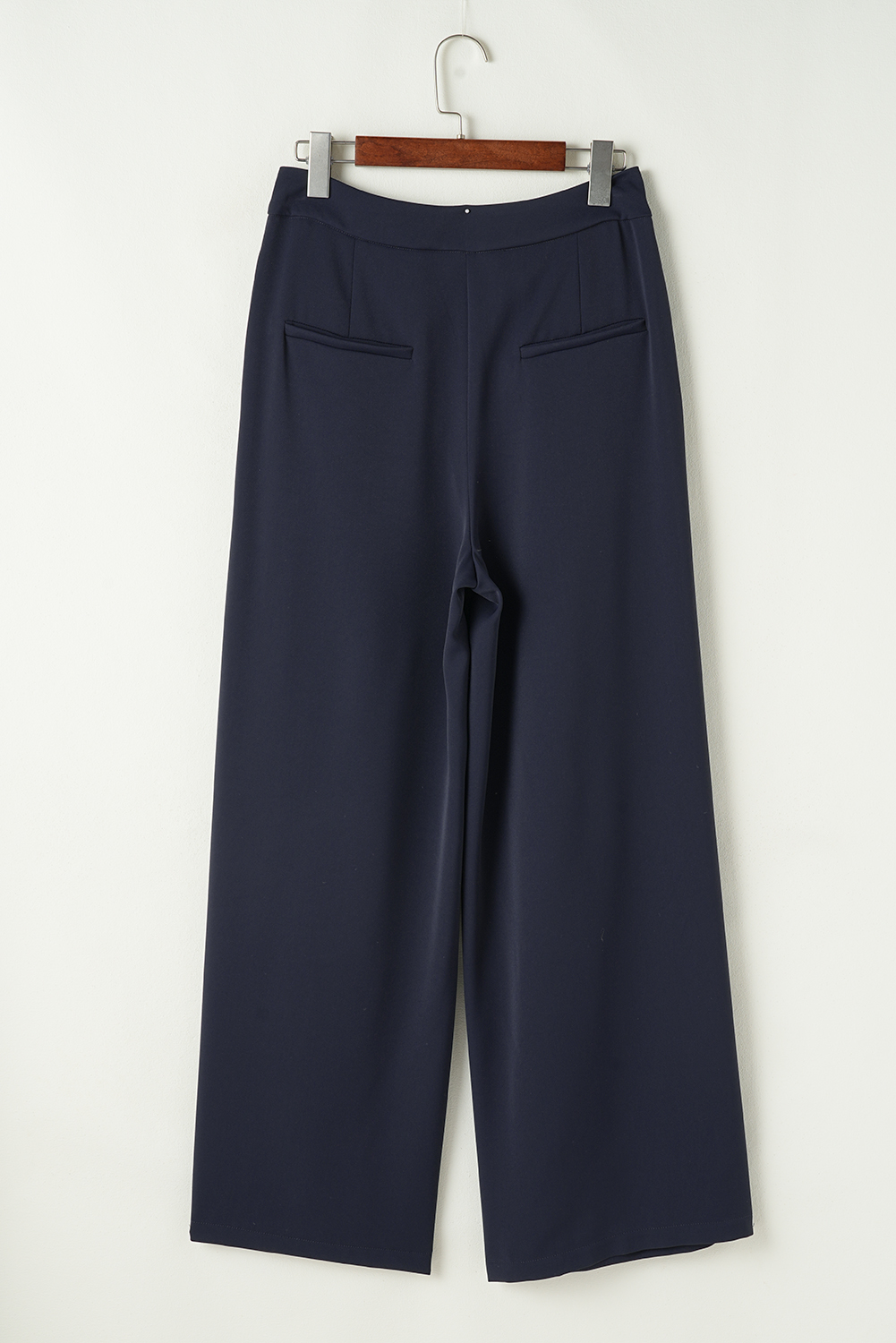 Dirty blue Dual Buttoned High Waist Pleated Wide Leg Pants - loveforevers