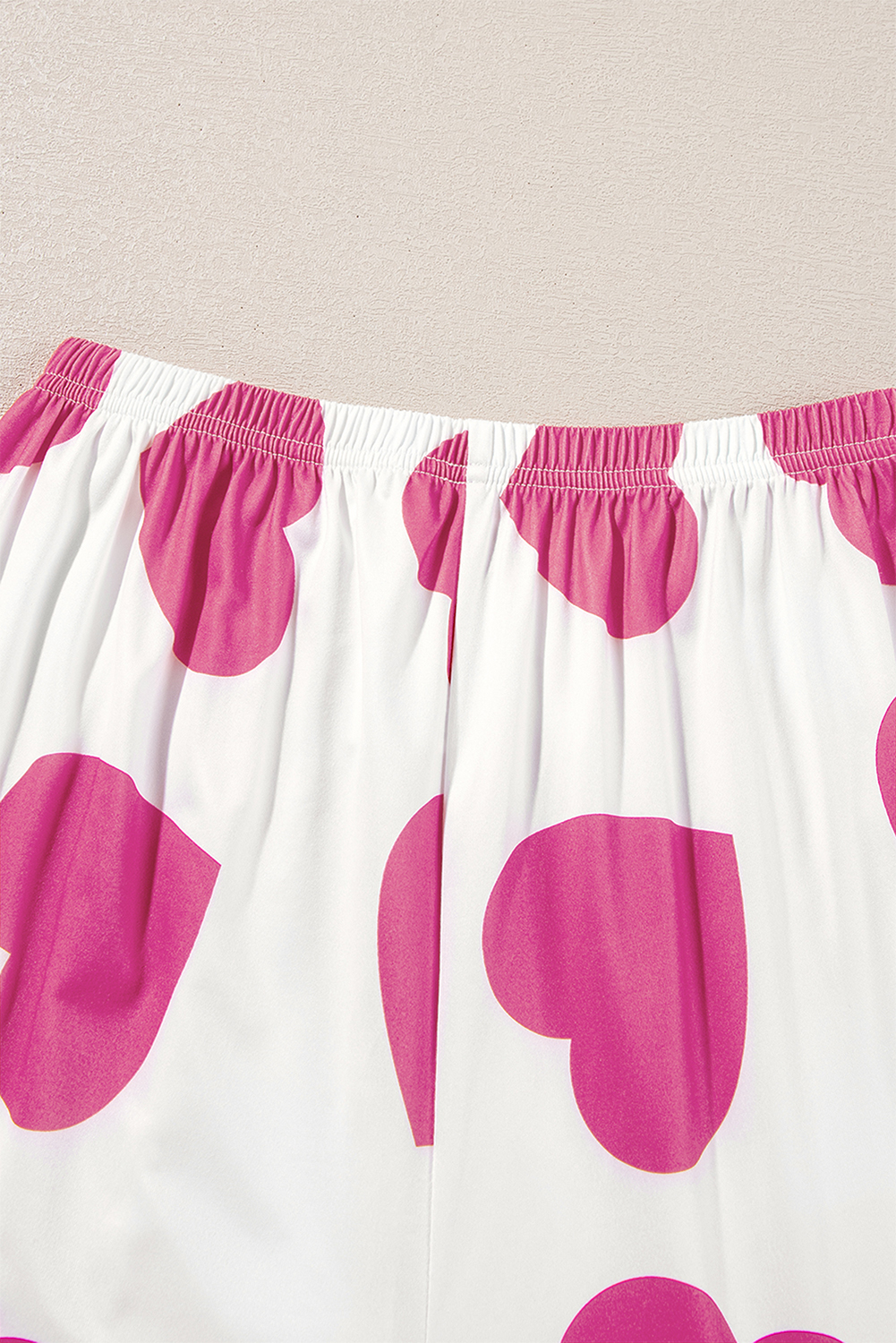 Pink Ruffled Tank Top And Heart Print Pants Lounge Set - loveforevers