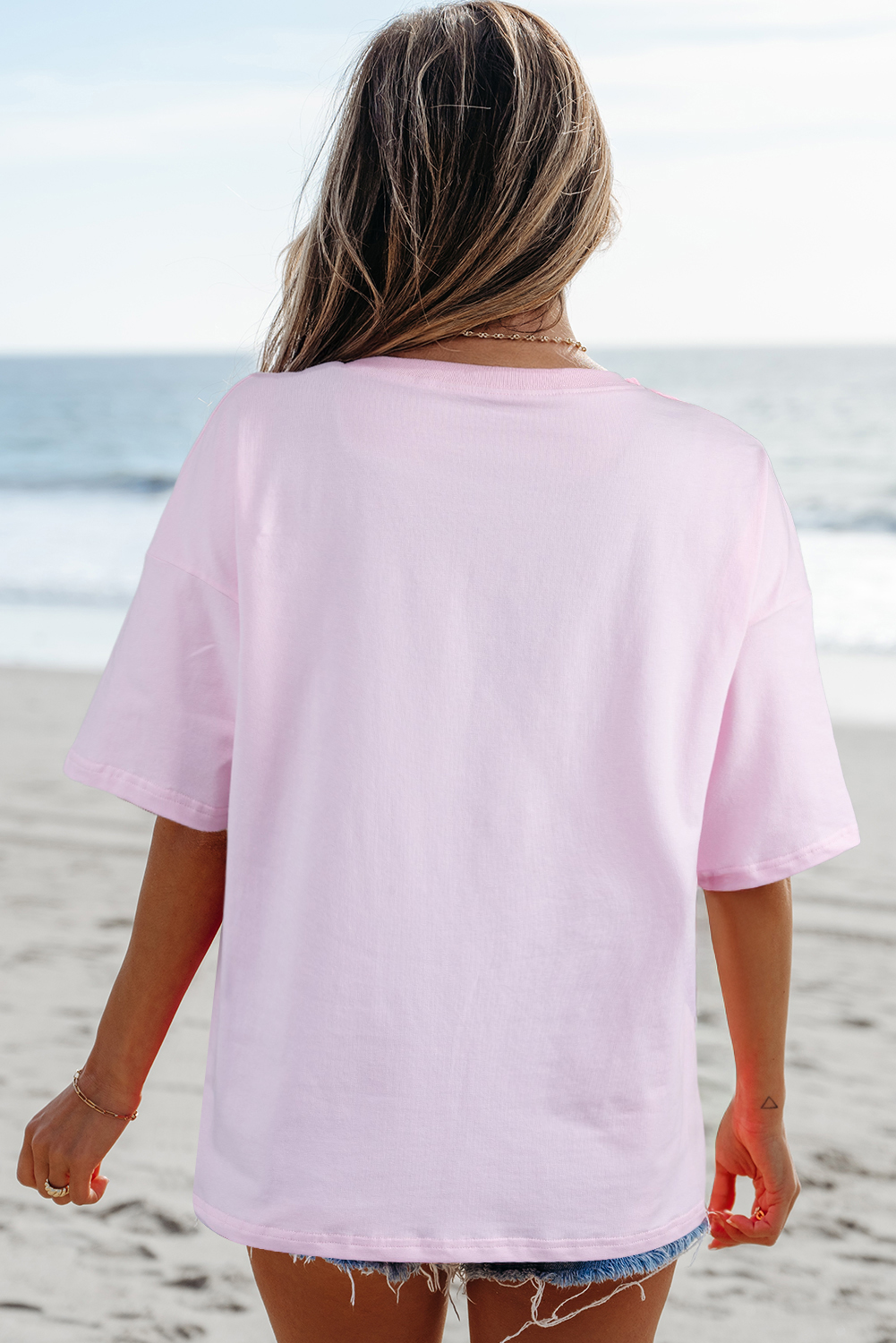 Myosotis Flag Bow Graphic Crewneck Tee - loveforevers