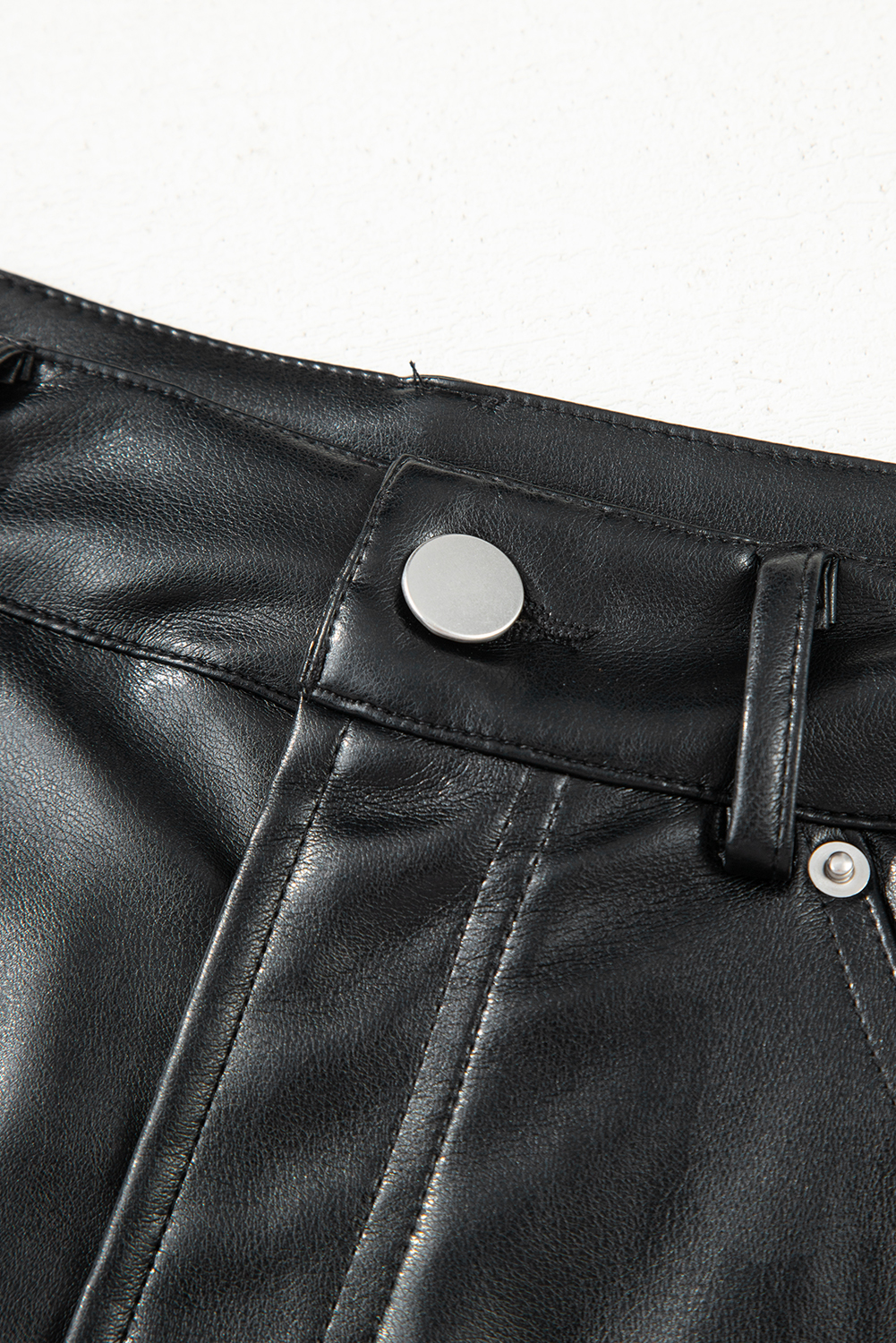 Black Faux Leather Side Slit Maxi Skirt - loveforevers