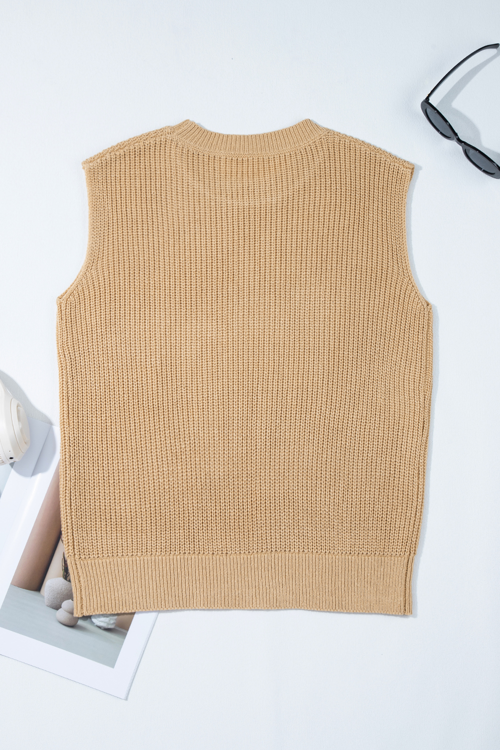 Black Western Cowboy Embroidery Round Neck Sleeveless Sweater - loveforevers