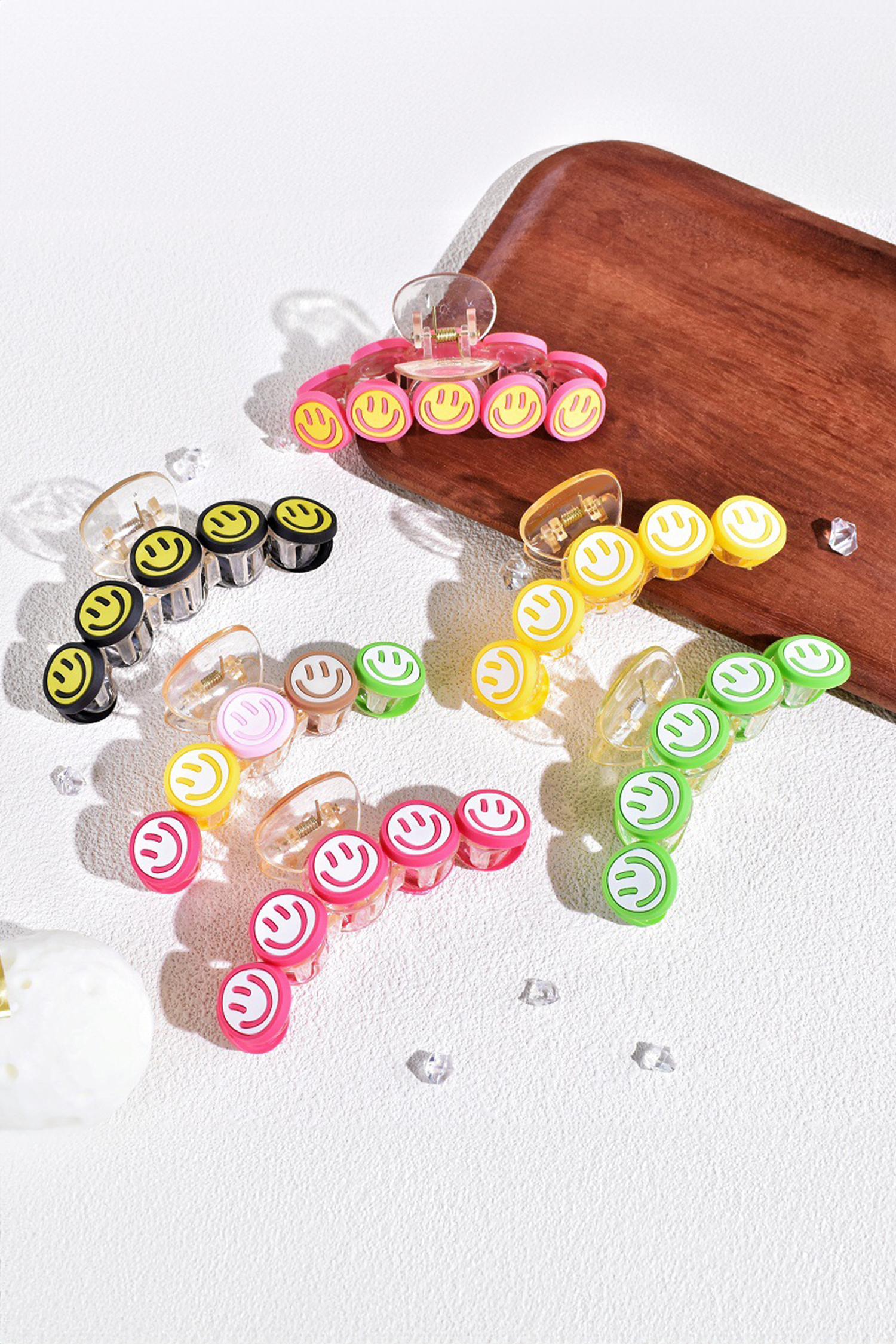 Rose Red Smiley Face Hair Claw Clip - loveforevers