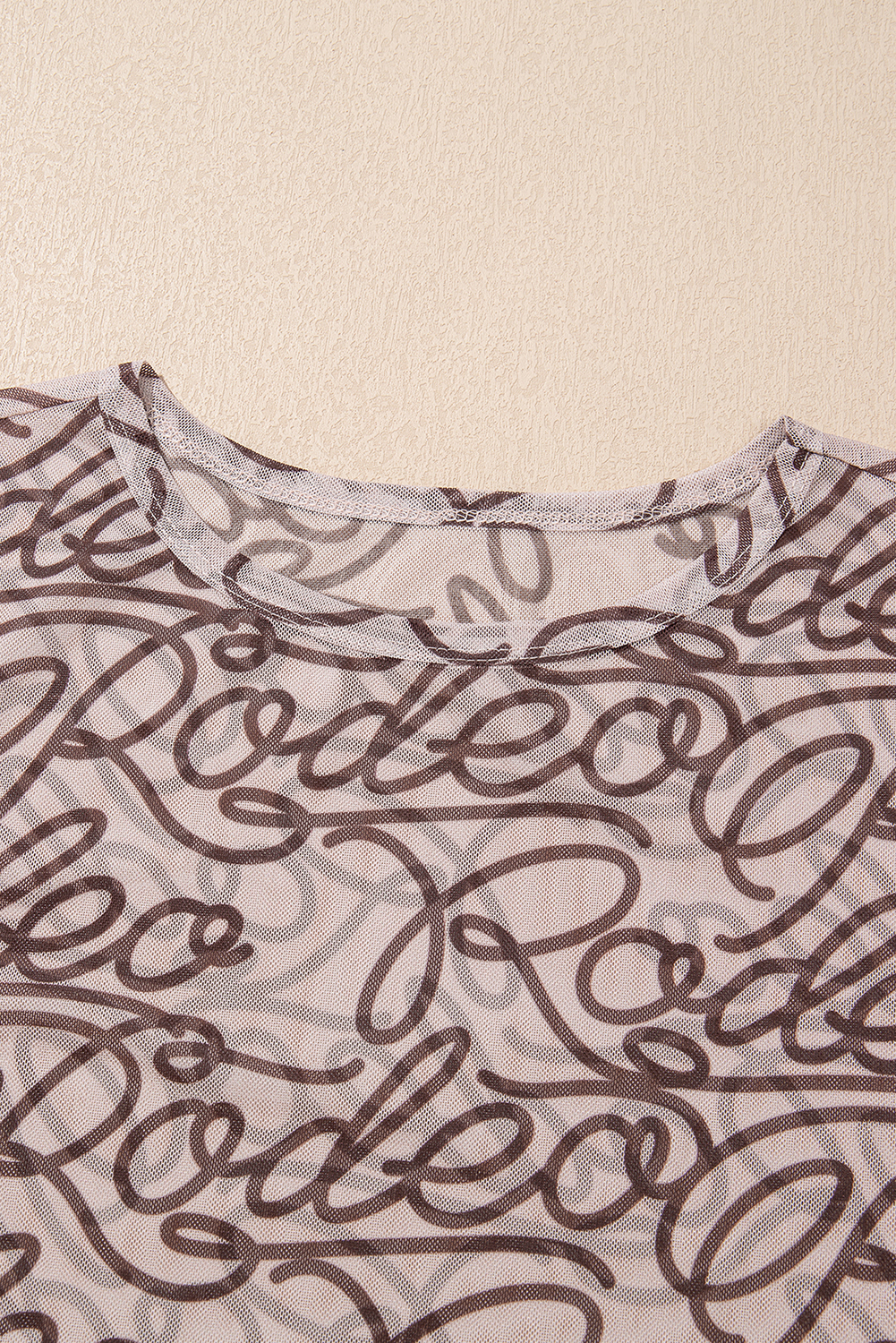 Brown Rodeo Print Round Neck Slim Fit Mesh T Shirt - loveforevers