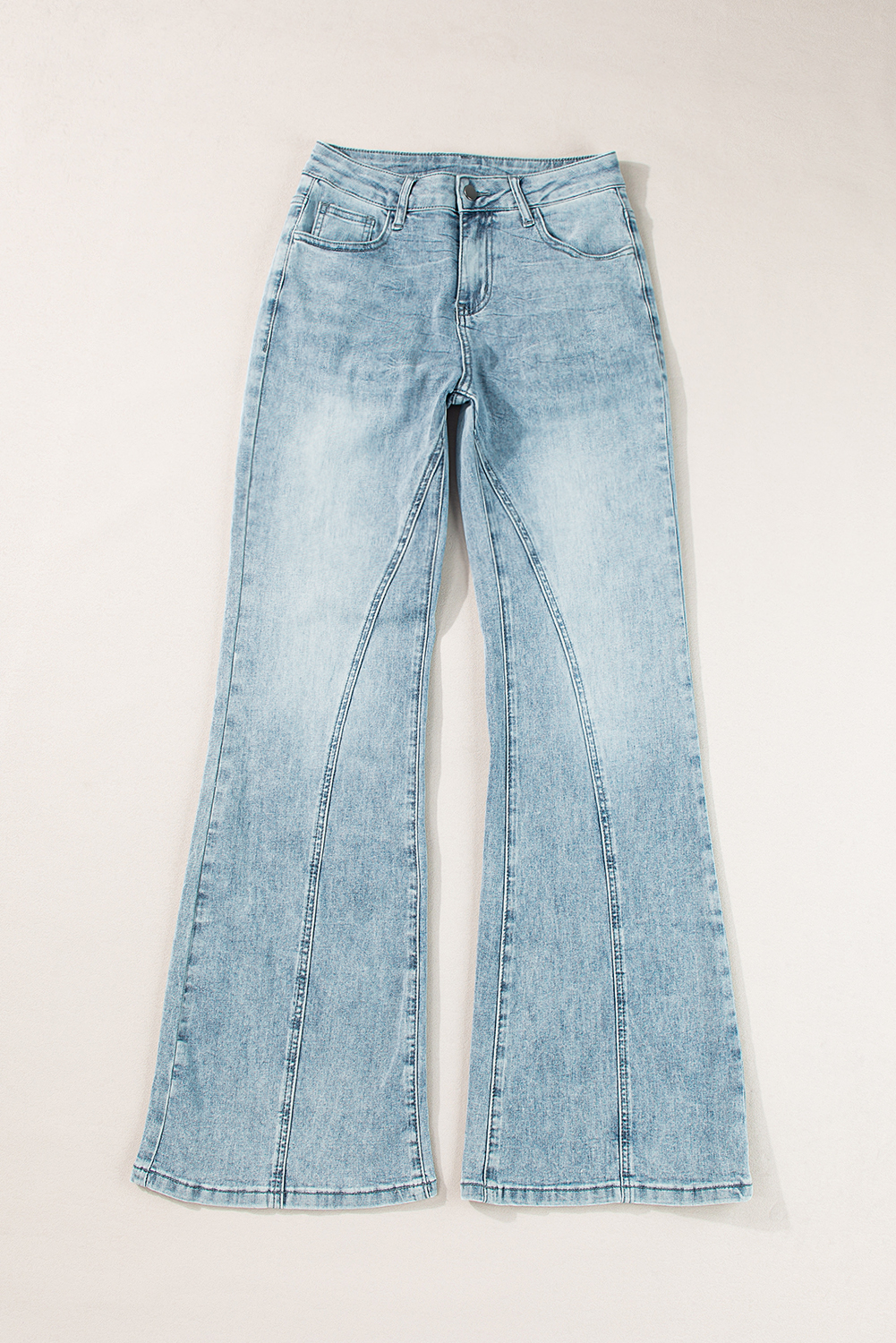 Dusk Blue Acid Wash Extra Wide Leg High Waist Long Jeans - loveforevers