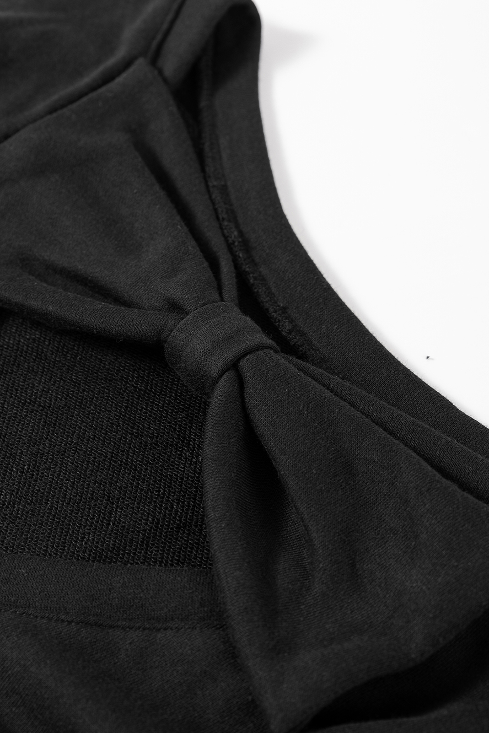 Black Bowknot Dewback Round Neck Sweatshirt - loveforevers