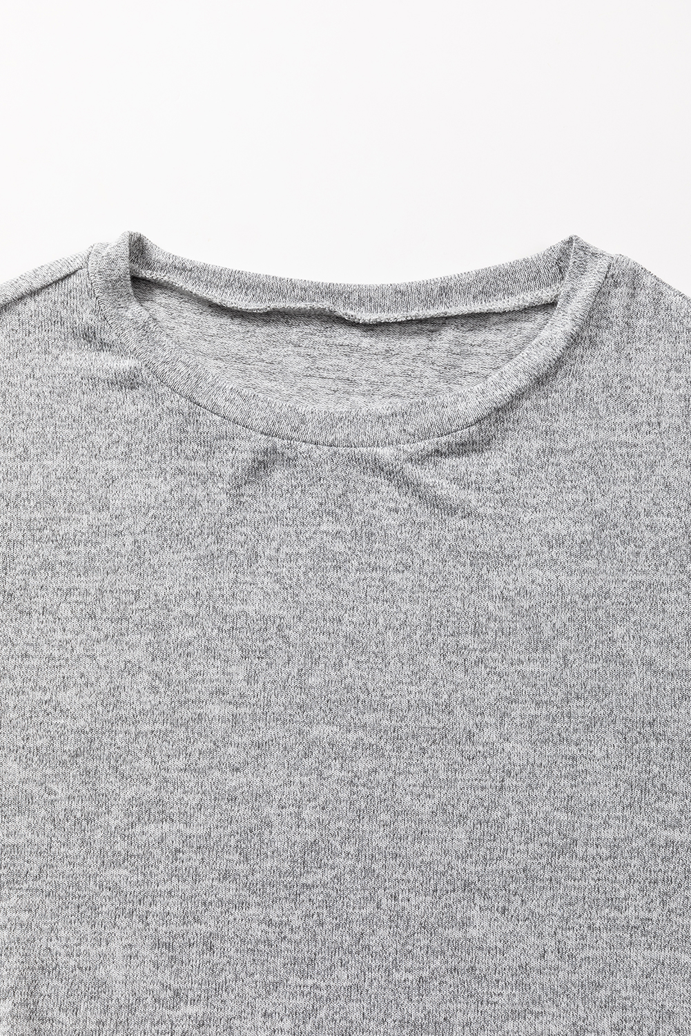 Gray Side Buttons Crew Neck Knit Top - loveforevers