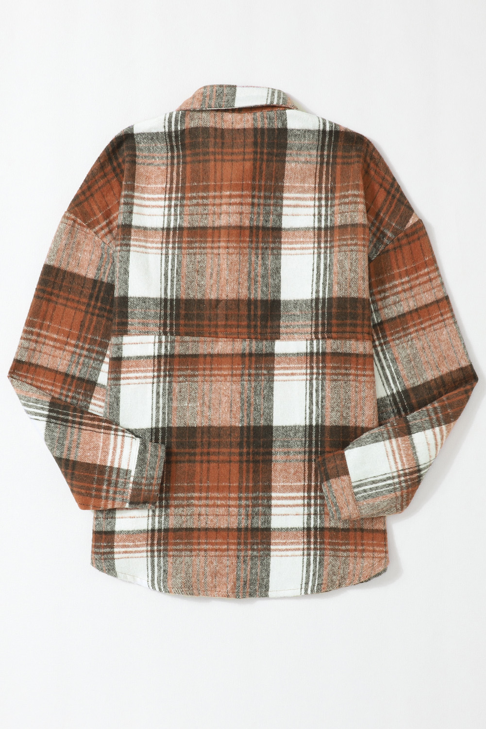 Brown Plaid Flap Pockets Shacket - loveforevers