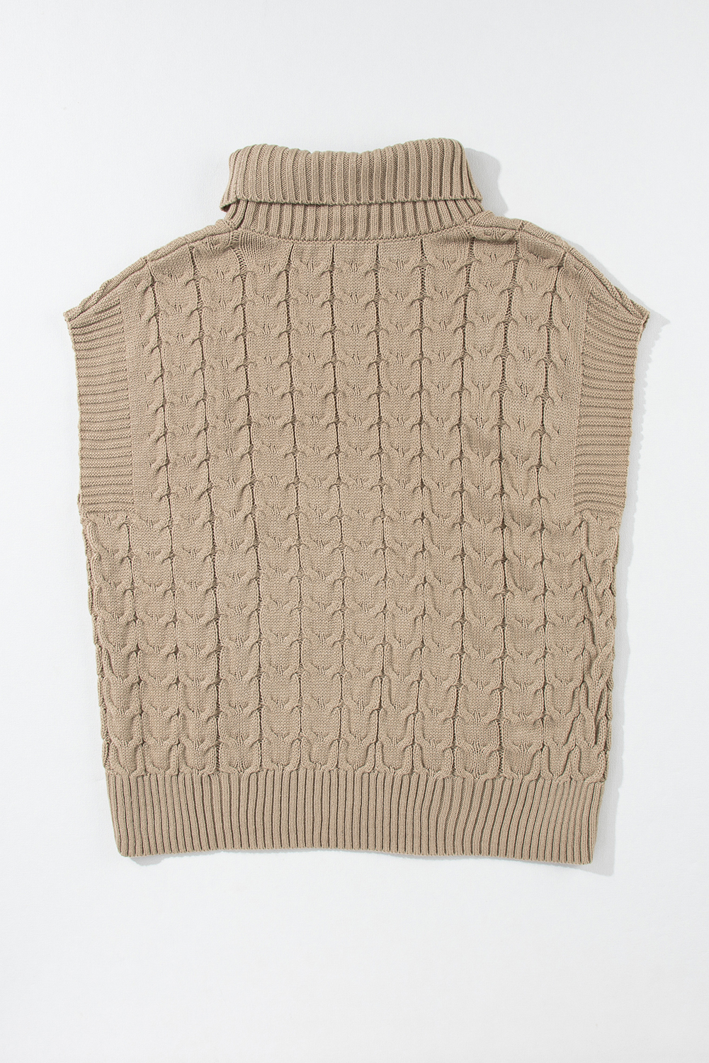 Medium Grey Cable Knit Turtleneck Batwing Sleeve Sweater - loveforevers