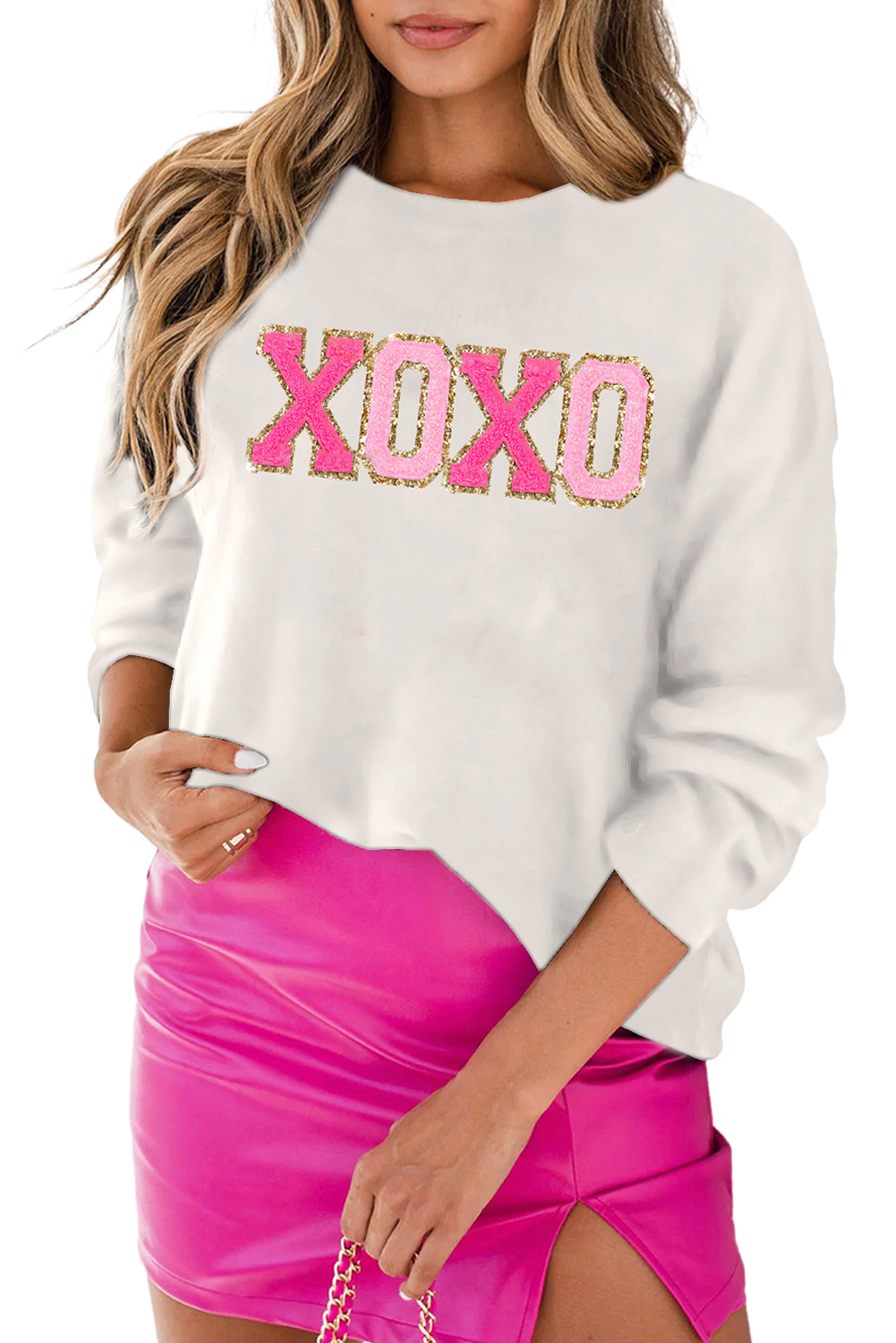 White Merry & Bright Round Neck Casual Sweater - loveforevers