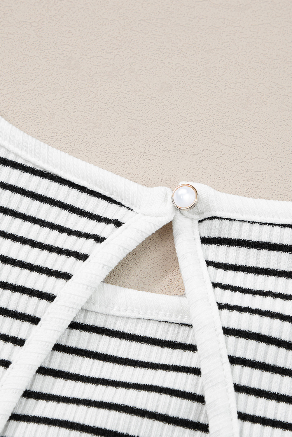 Black Striped Print Ribbed Knit Sleeveless Top - loveforevers