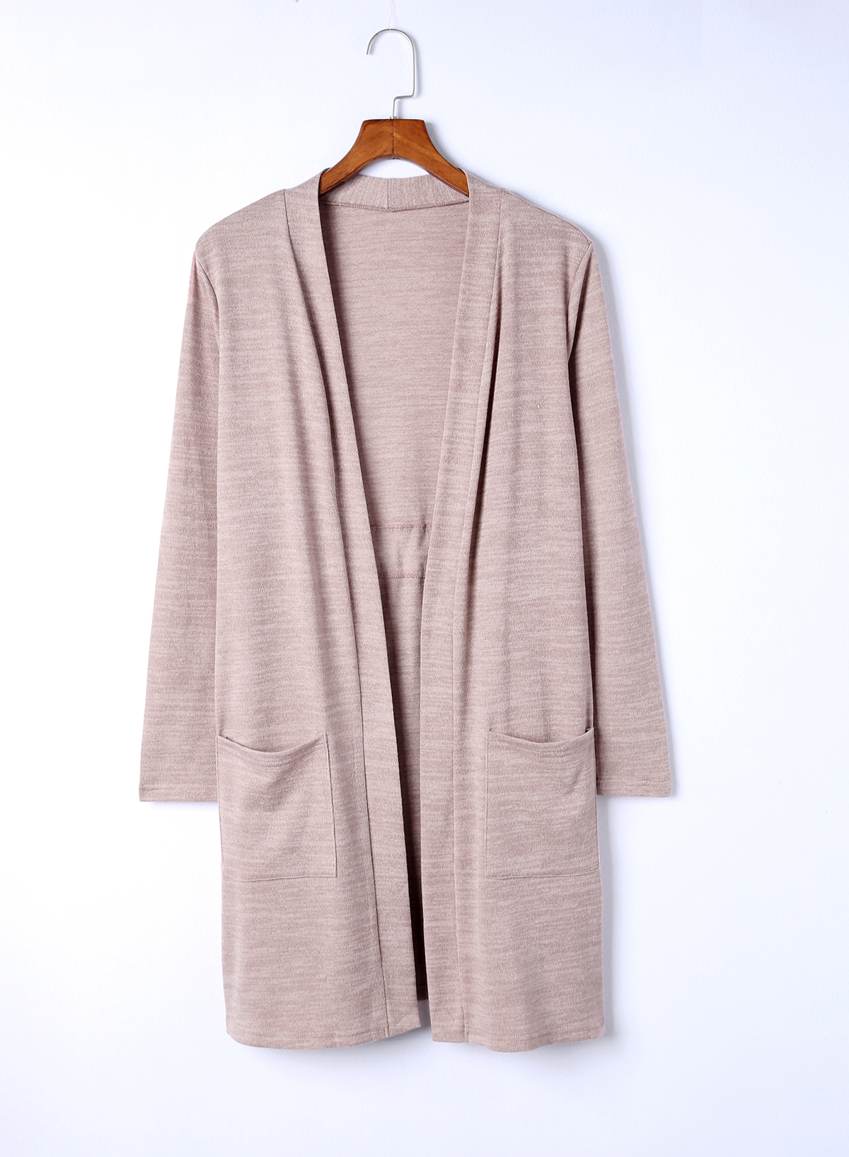 Pink Tunic Back Open Front Cardigan with Pockets - loveforevers