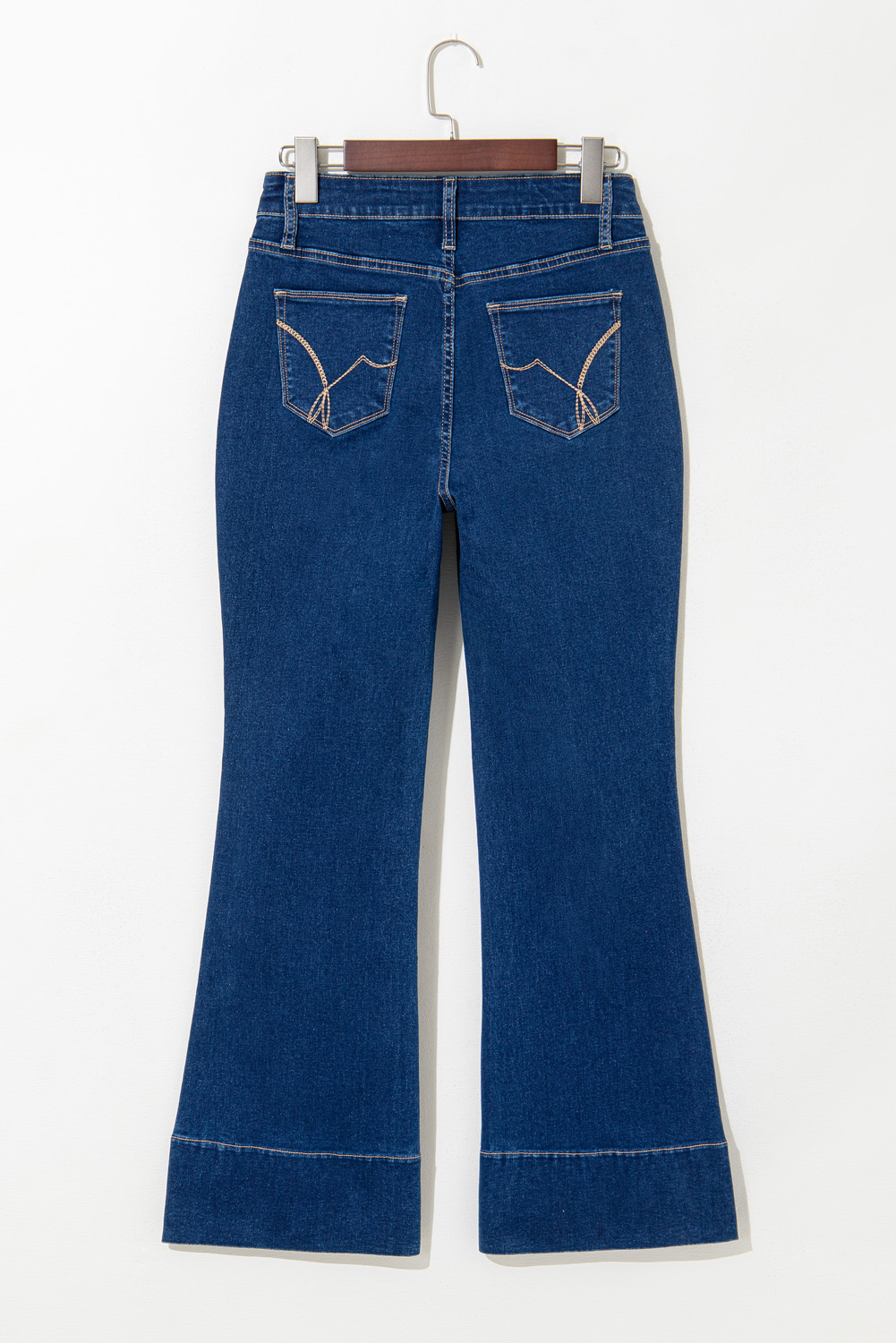 Sail Blue Center Seam Deep Wash Straight Jeans - loveforevers