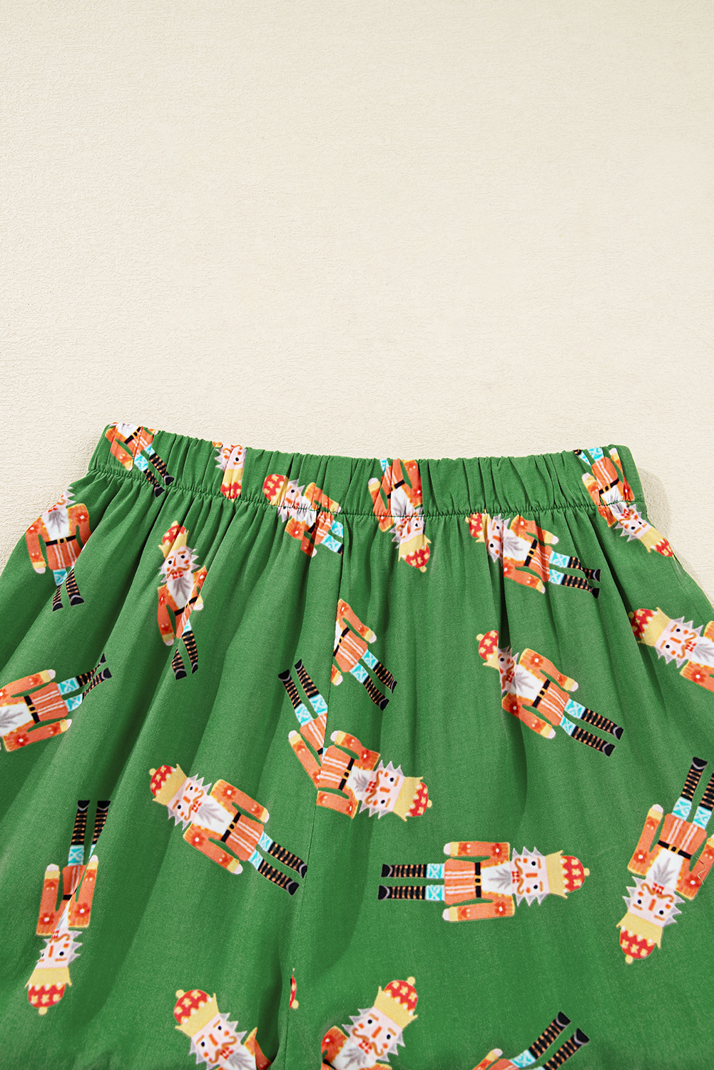Green Christmas Candy Contrast Trim Bow Knot Silky 2pcs Pajama Set - loveforevers