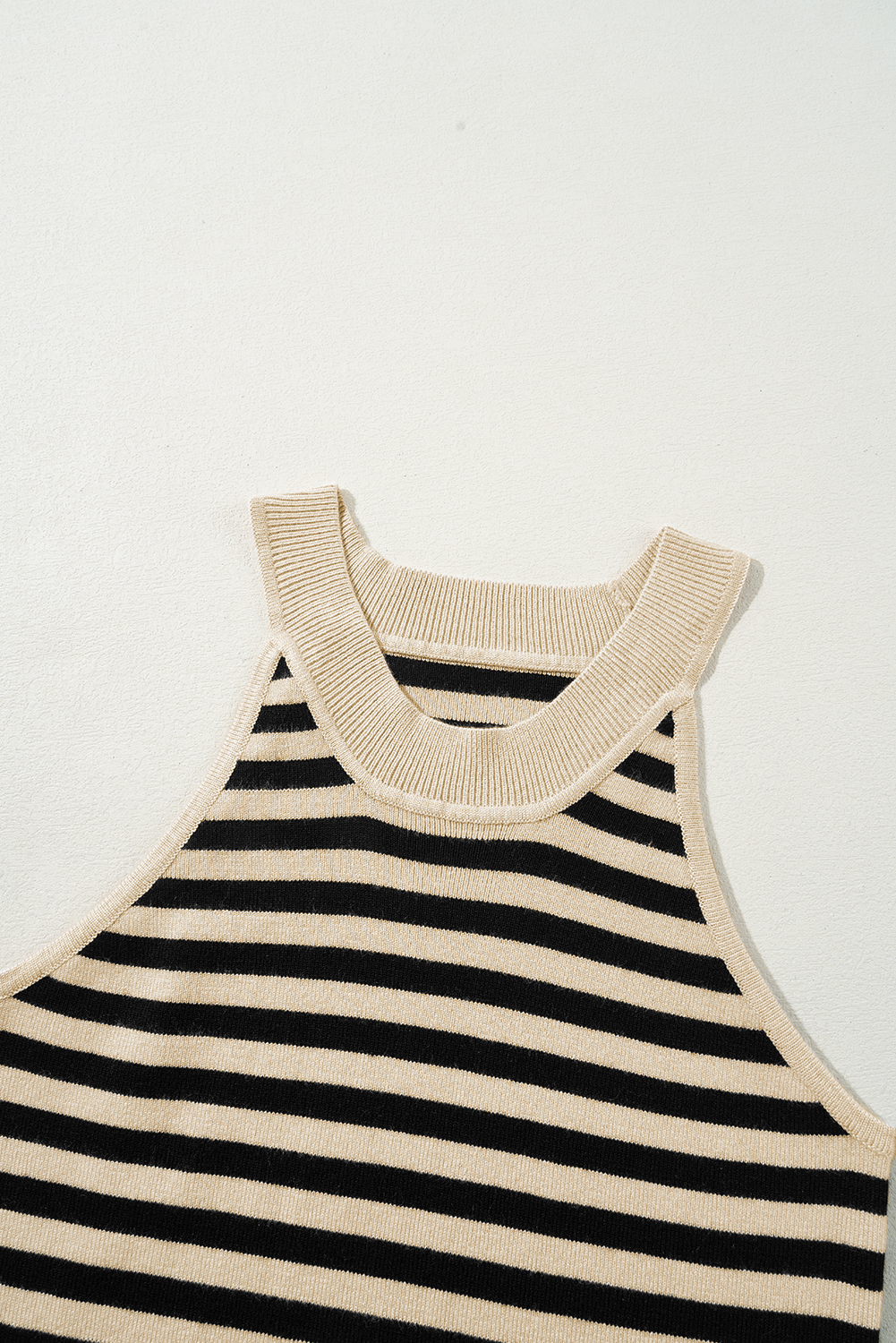 Black Stripe Crew Neck Slim Fit Sweater Vest - loveforevers