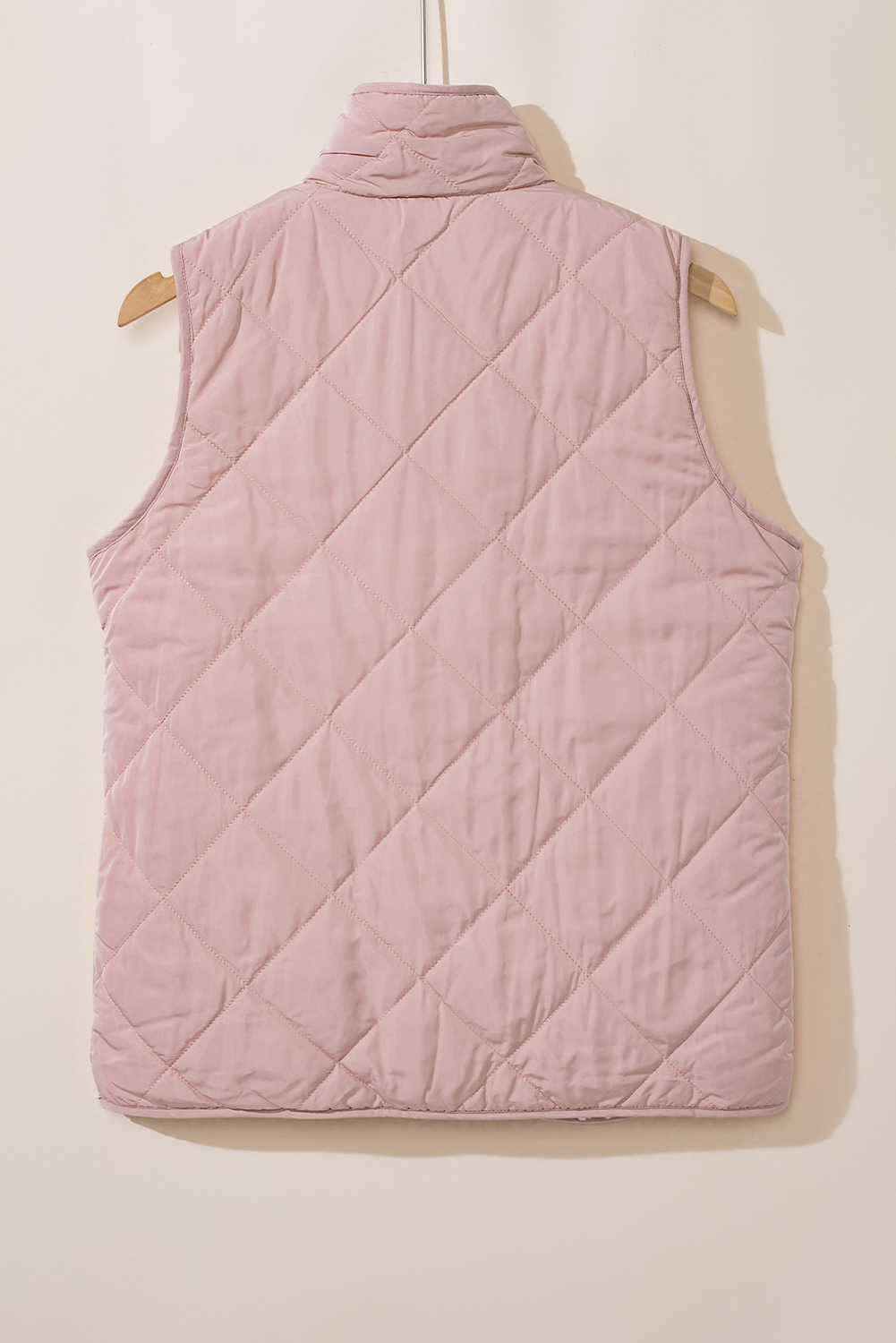 Pink Fleece Lined Quilted Vest Coats - loveforevers