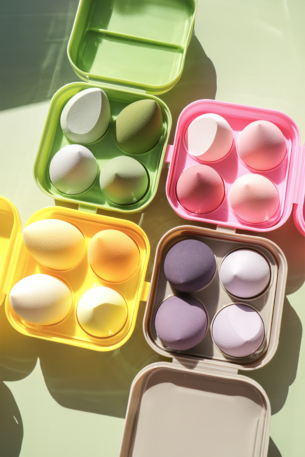 Peach Blossom 4pcs Water Drop Shape Makeup Sponge - loveforevers