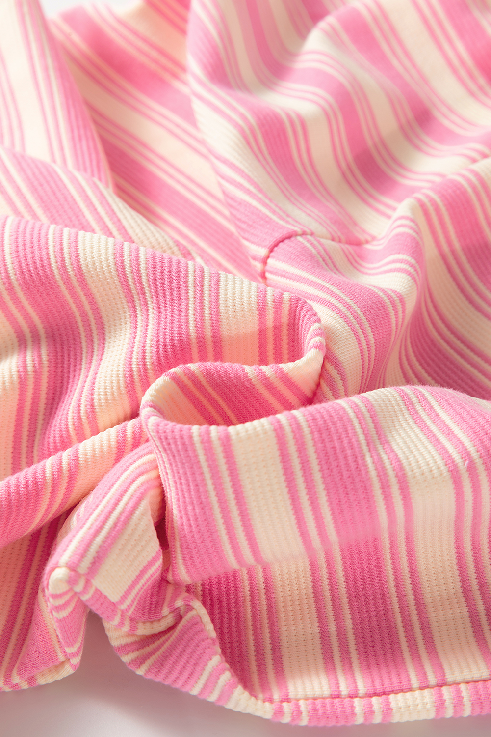 Pink Stripe Knotted Strap Patched Pocket Romper - loveforevers