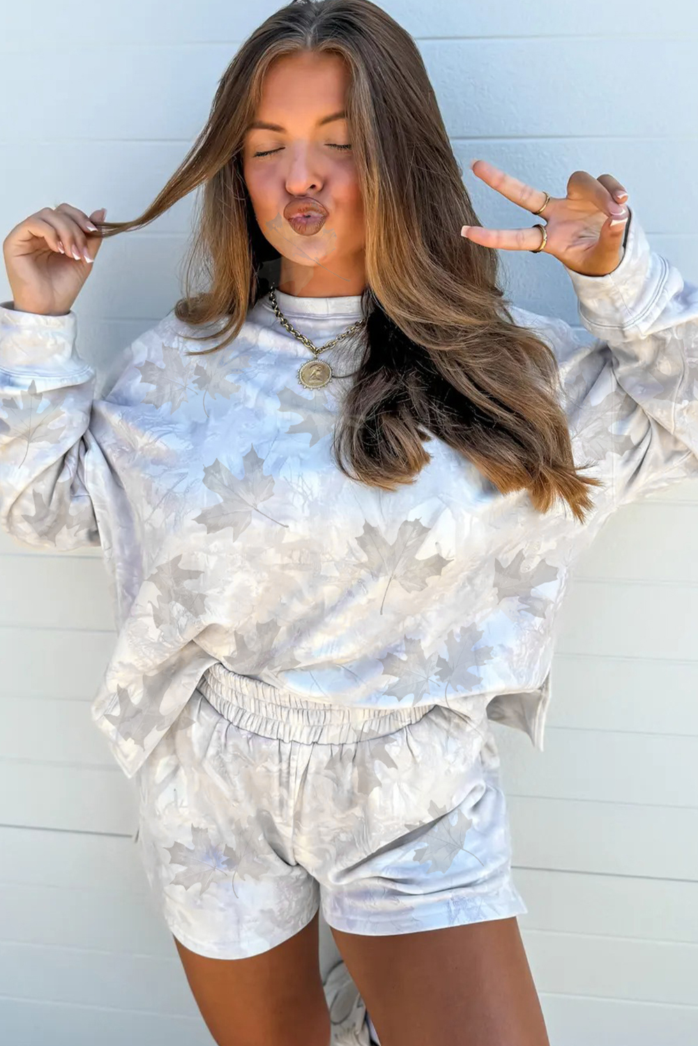 Beige Camo Print Baggy Drawstring Jogger Sweatpants - loveforevers