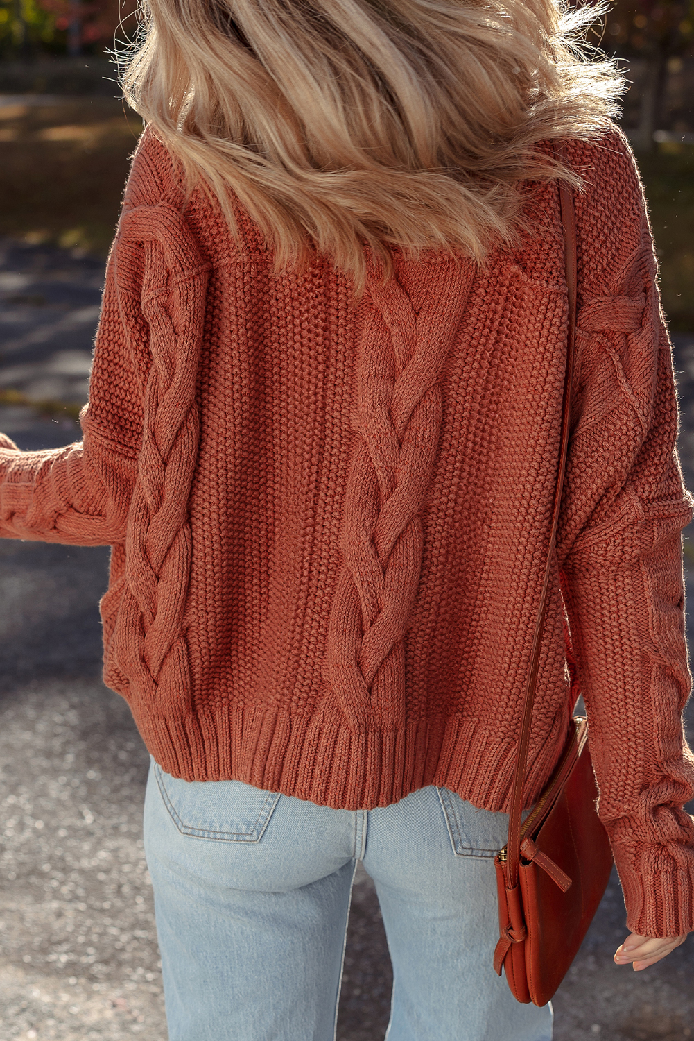 Redwood Burl Chunky Fit Slouchy Textured Knit Sweater - loveforevers