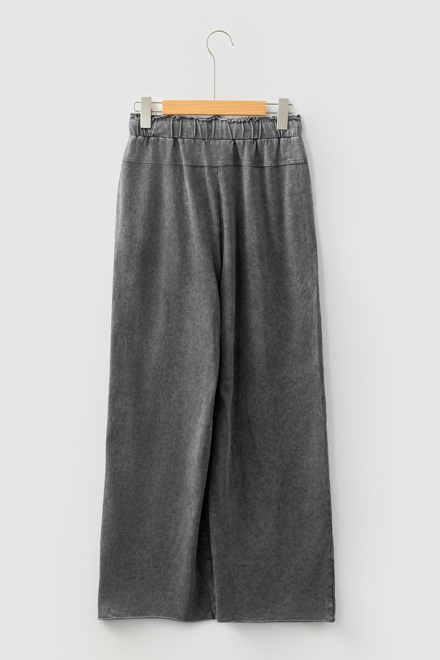 Lapis Mineral Wash Lace-up High Waist Raw Hem Patched Pocket Pants - loveforevers