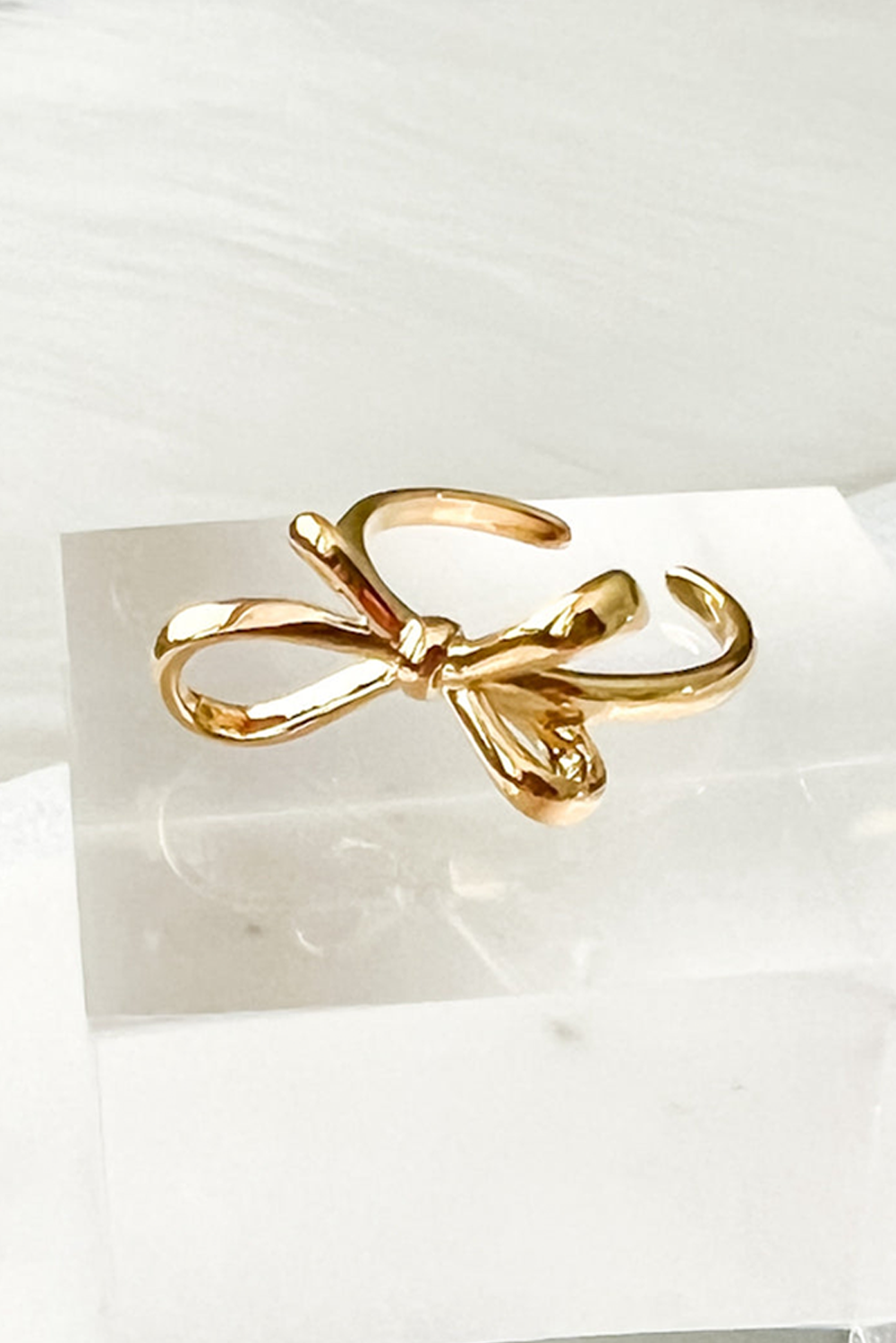 Gold Plated Alloy Half Open Bow Ring - loveforevers