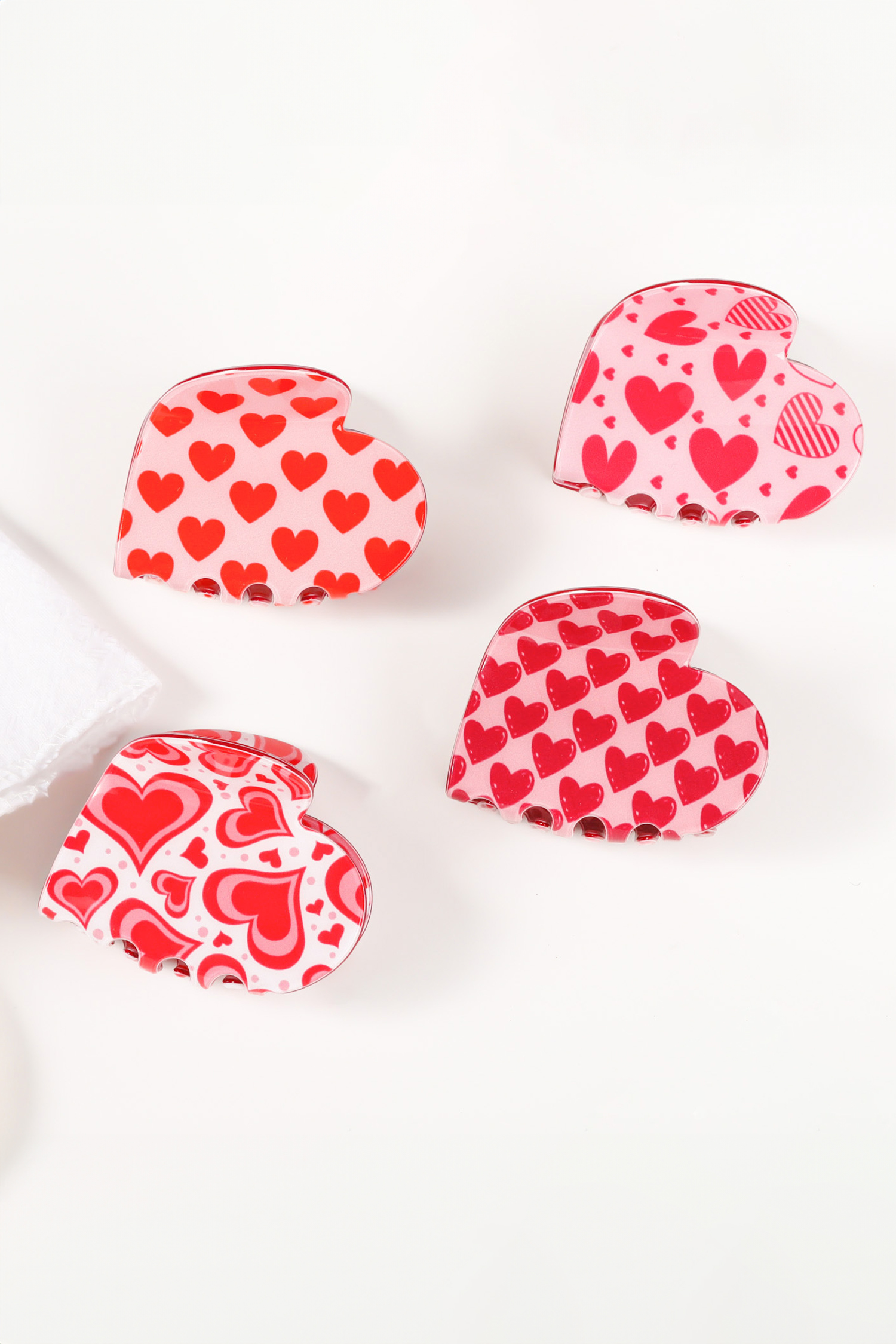 Rose Red Sweet Valentines Heart Shape PVC Hair Claw Clip - loveforevers