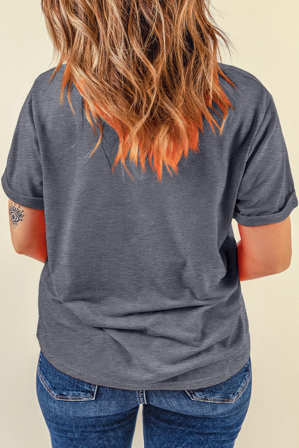 Khaki Casual Plain Crew Neck Tee - loveforevers