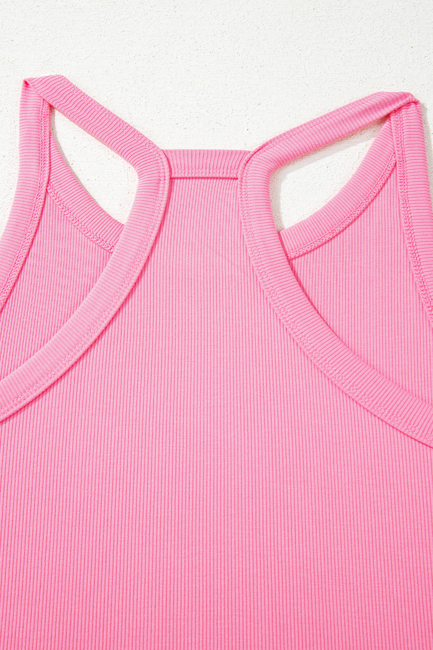 Sachet Pink Slim Ribbed Tank Top and Sweatpants Set - loveforevers