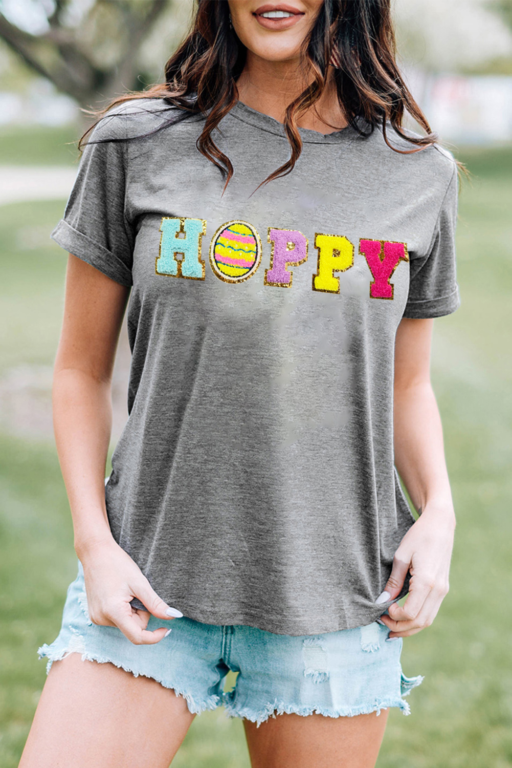 White Rabbit Bow Knot Print Crew Neck T Shirt - loveforevers