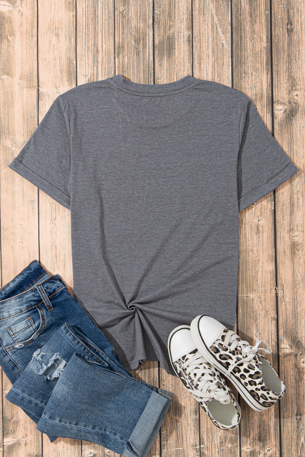 Gray Sequined Game Day Casual Tee - loveforevers