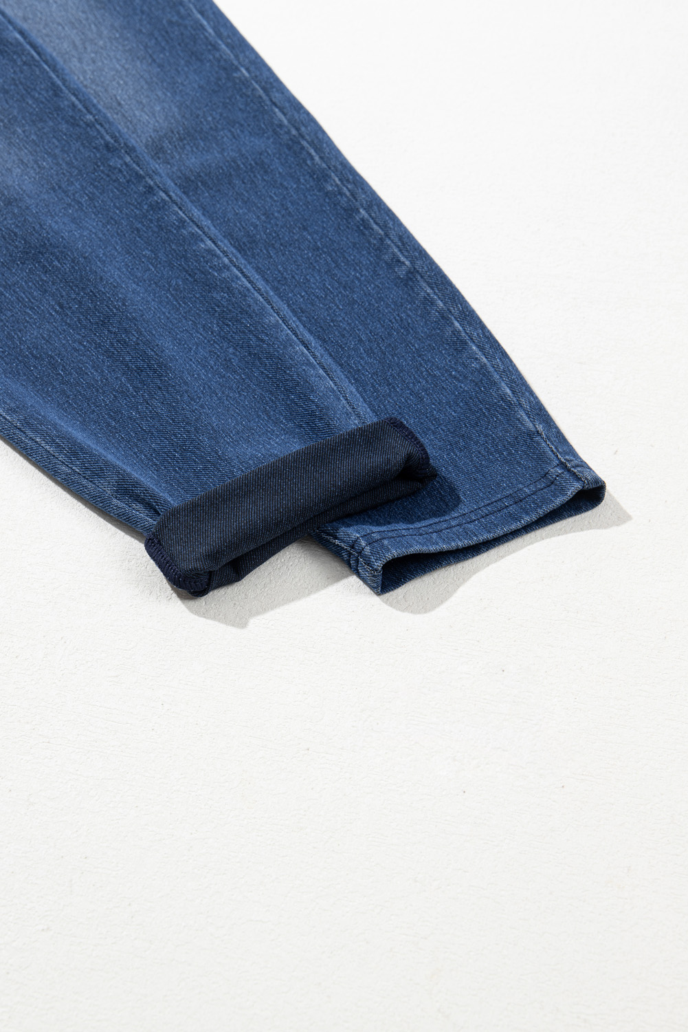 Navy Blue Skinny Elastic Waist Ankle Length Mid Waist Jeggings with Pockets - loveforevers