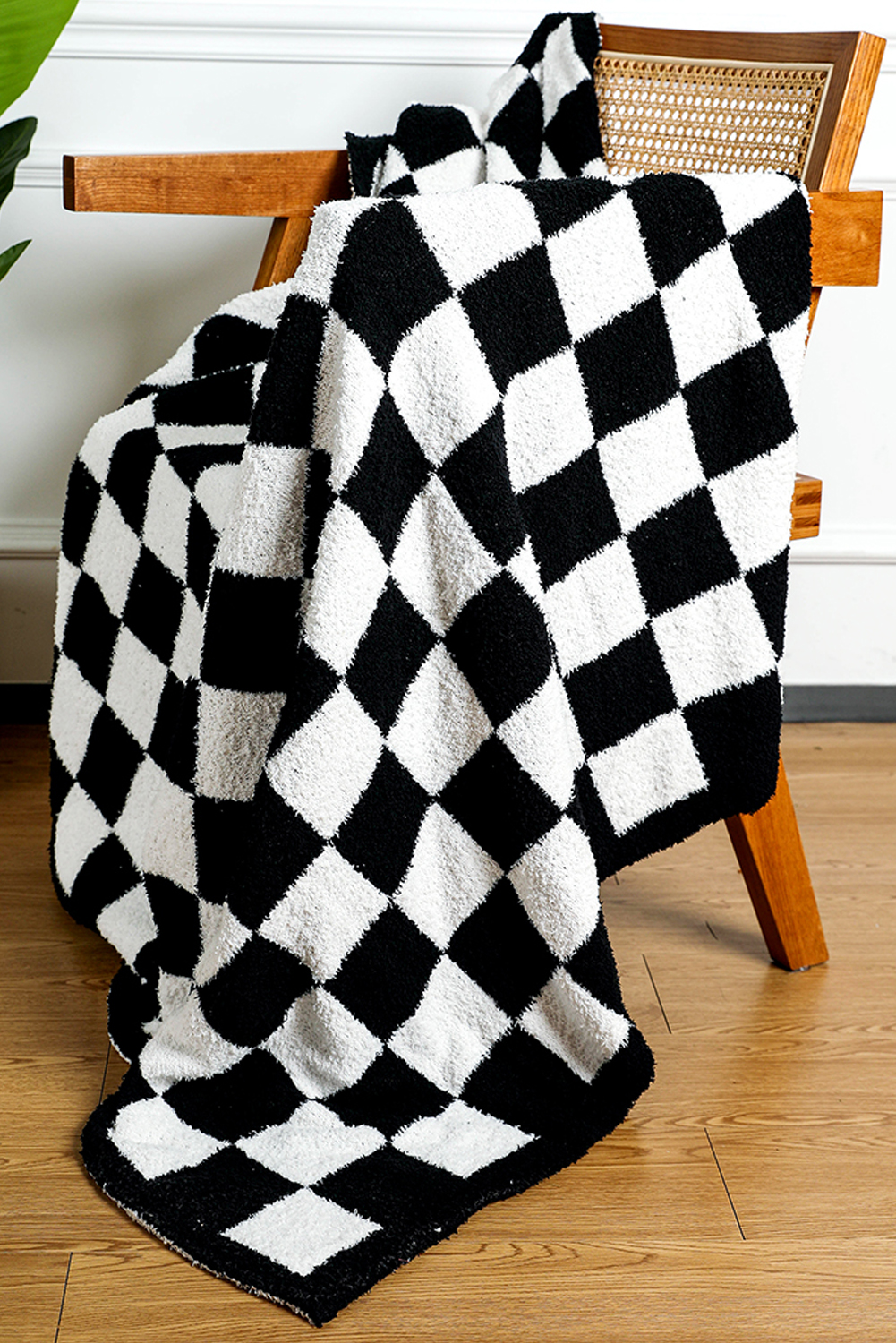 Fiery Red Plush Checkered Print Sofa Blanket 127*152cm - loveforevers