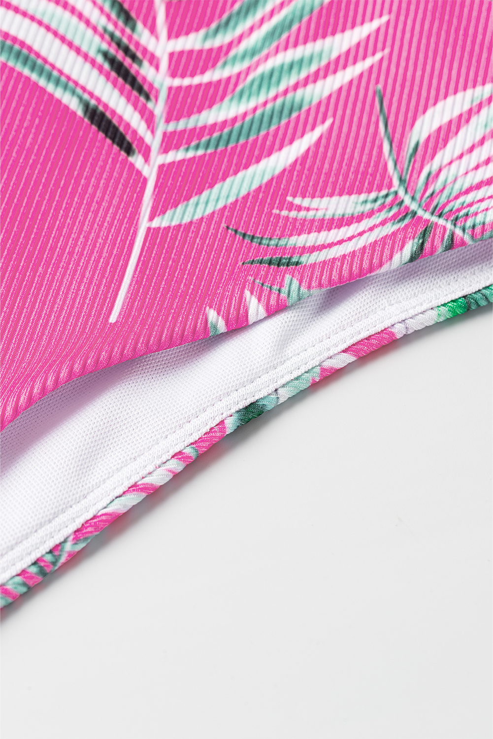 Rose Tropical Print Textured Bikini Bottoms - loveforevers